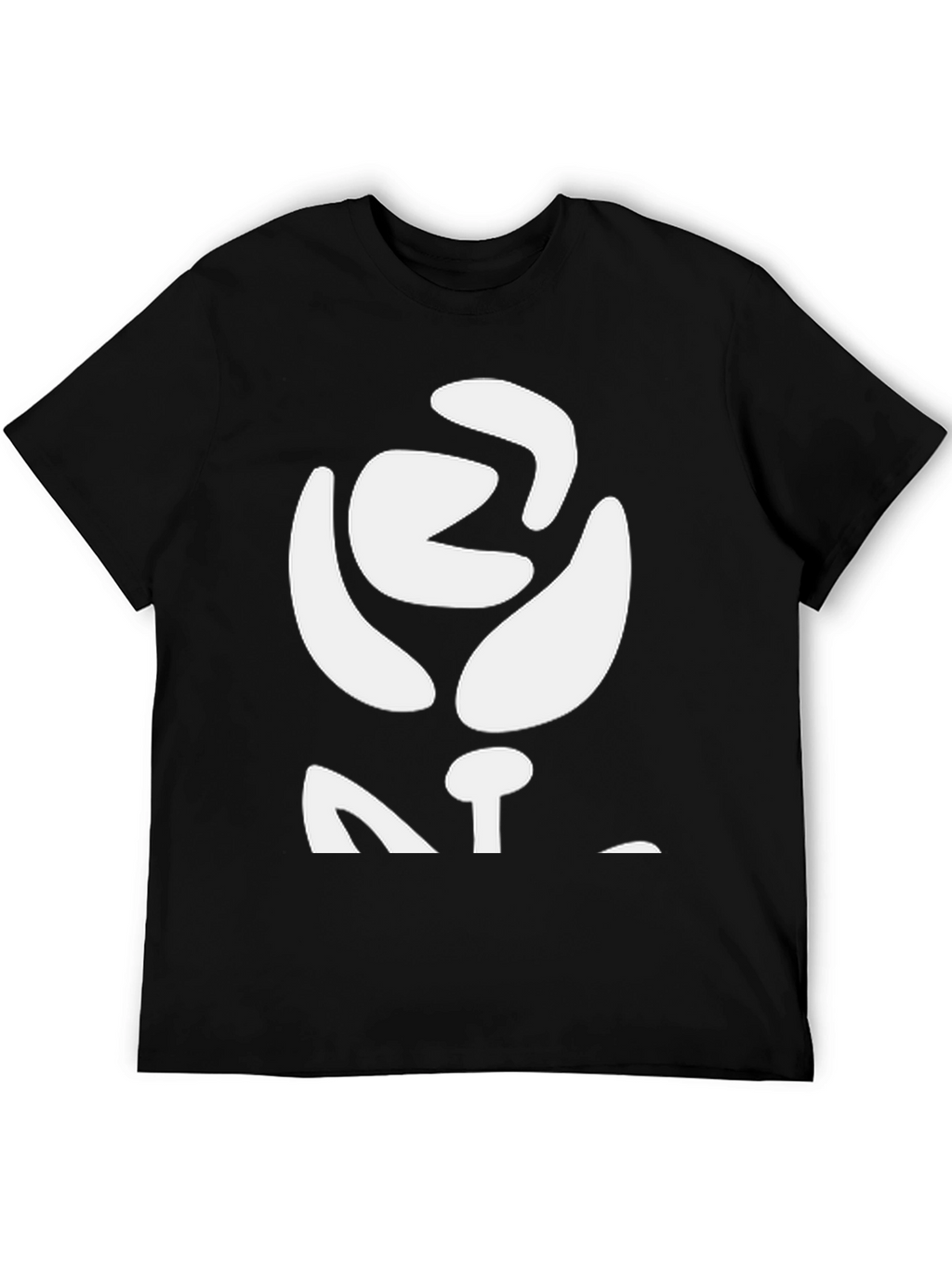 Abstract Rose Graphic Tee - Black