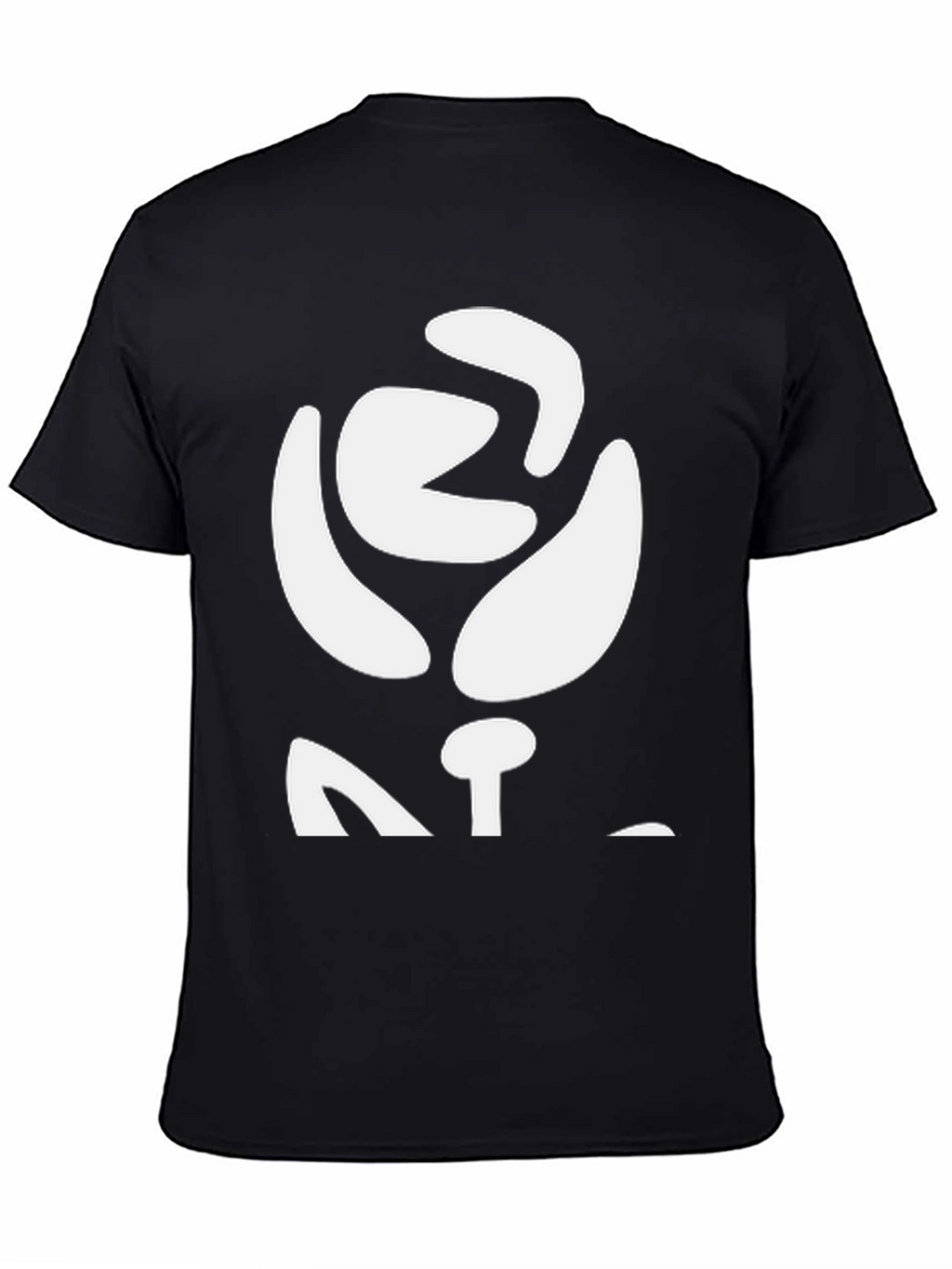 Abstract Rose Graphic Tee - Black