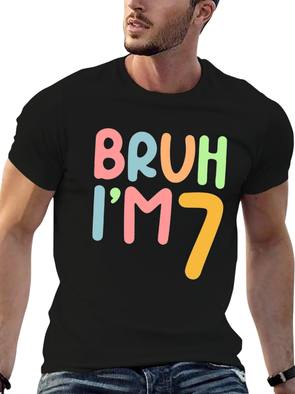 Bruh Im 7 Funny Birthday T-Shirt