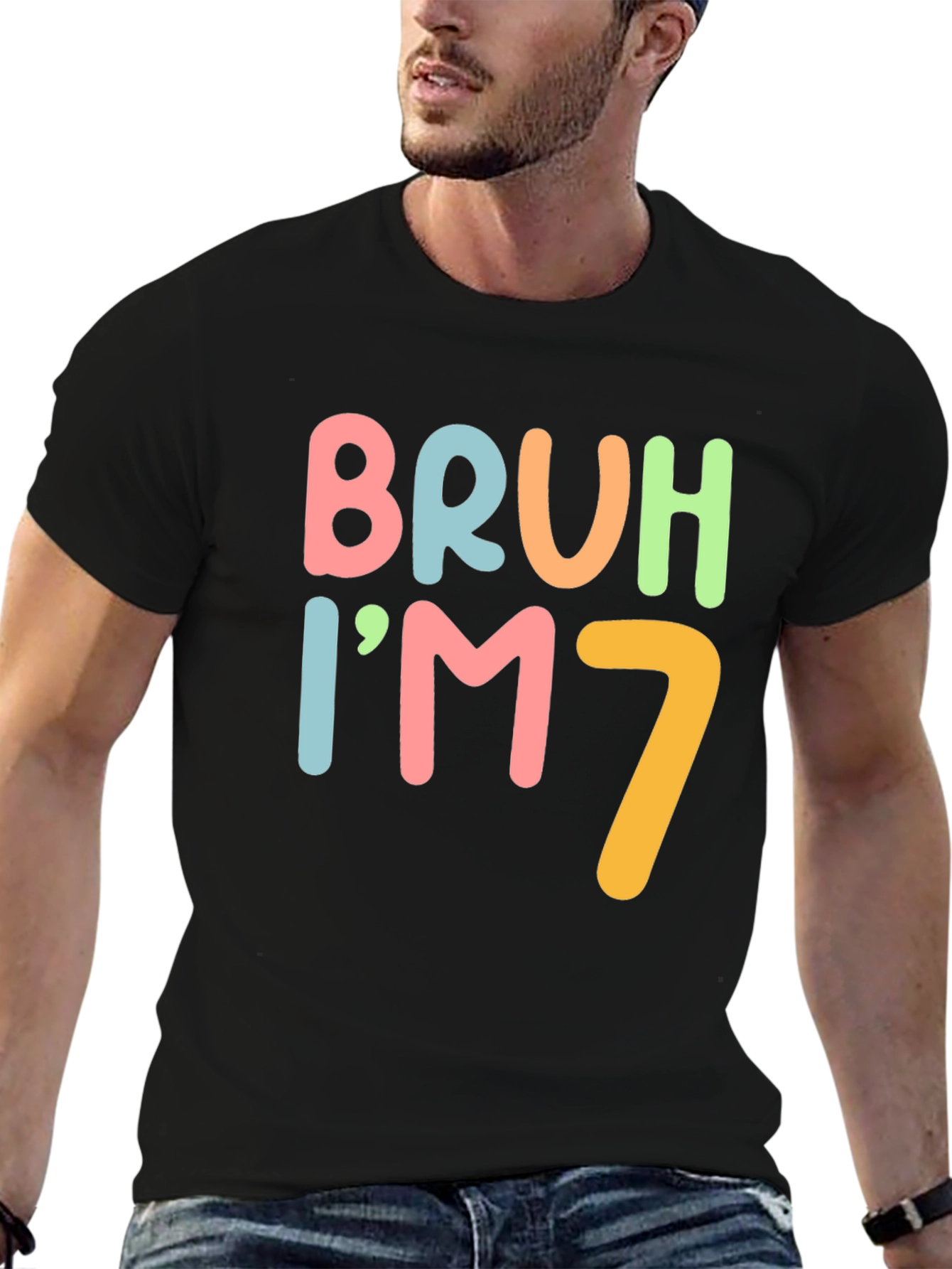 Bruh Im 7 Funny Birthday T-Shirt