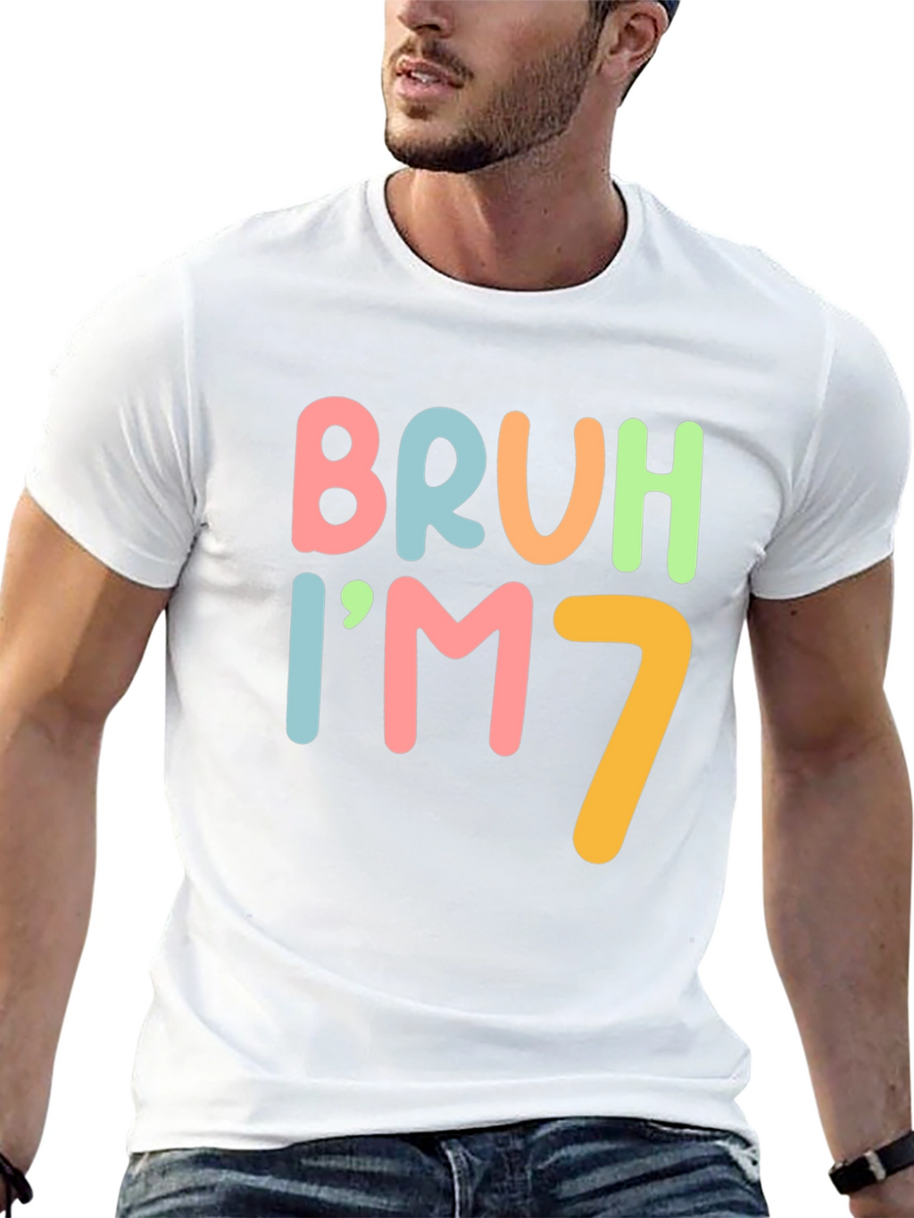 Bruh Im 7 Funny Birthday T-Shirt