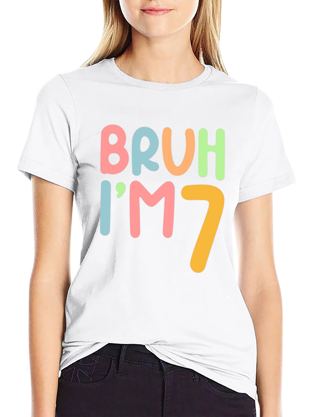 Bruh Im 7 Funny Birthday T-Shirt