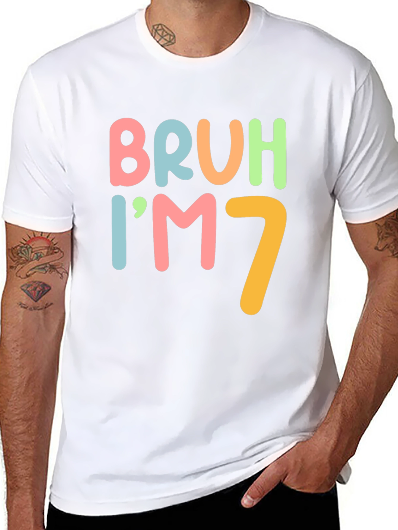 Bruh Im 7 Funny Birthday T-Shirt