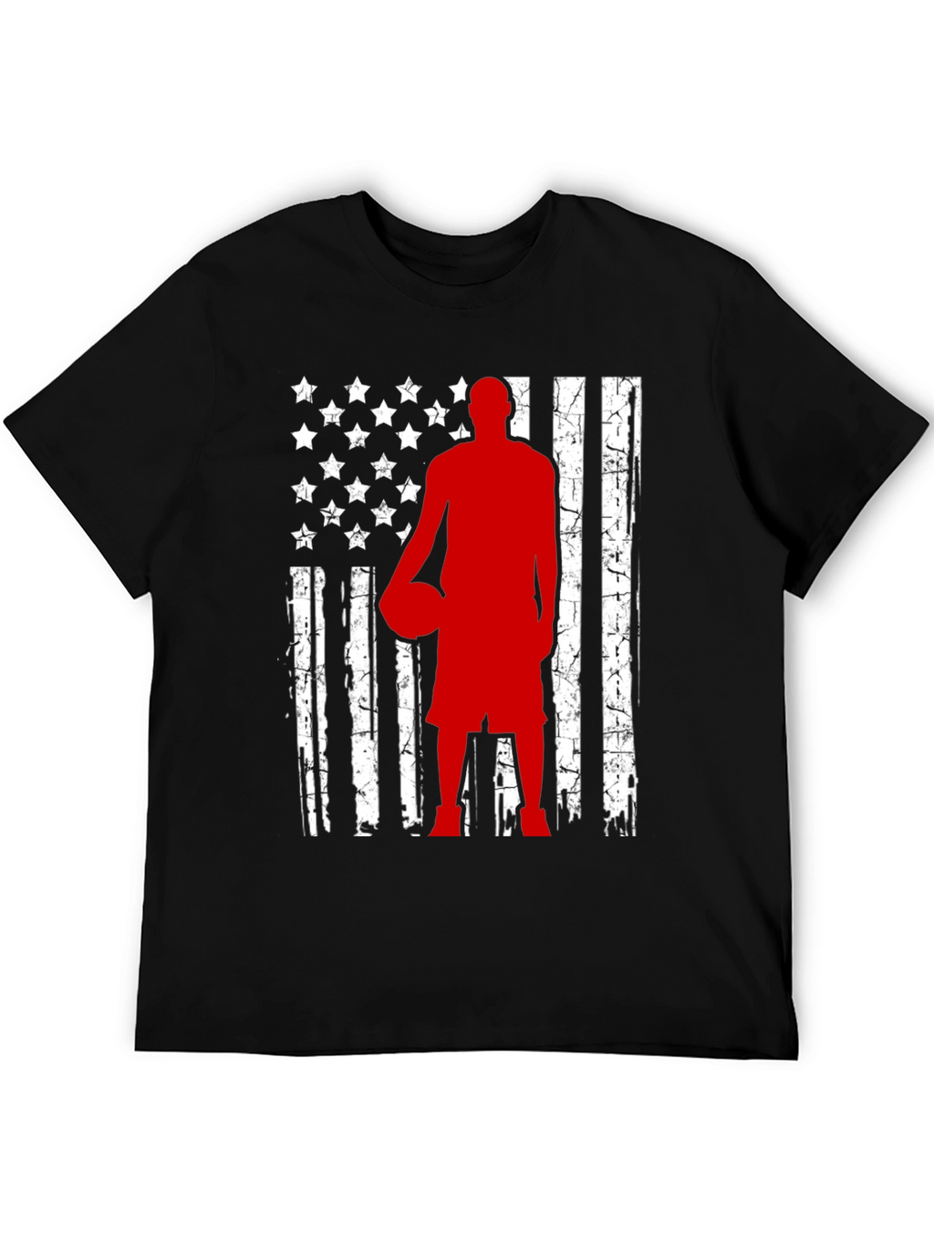 Basketball American Flag Graphic Tee - Black