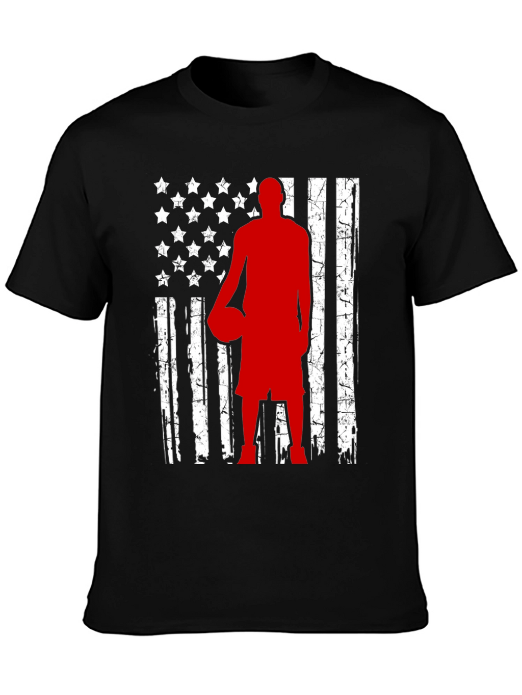 Basketball American Flag Graphic Tee - Black