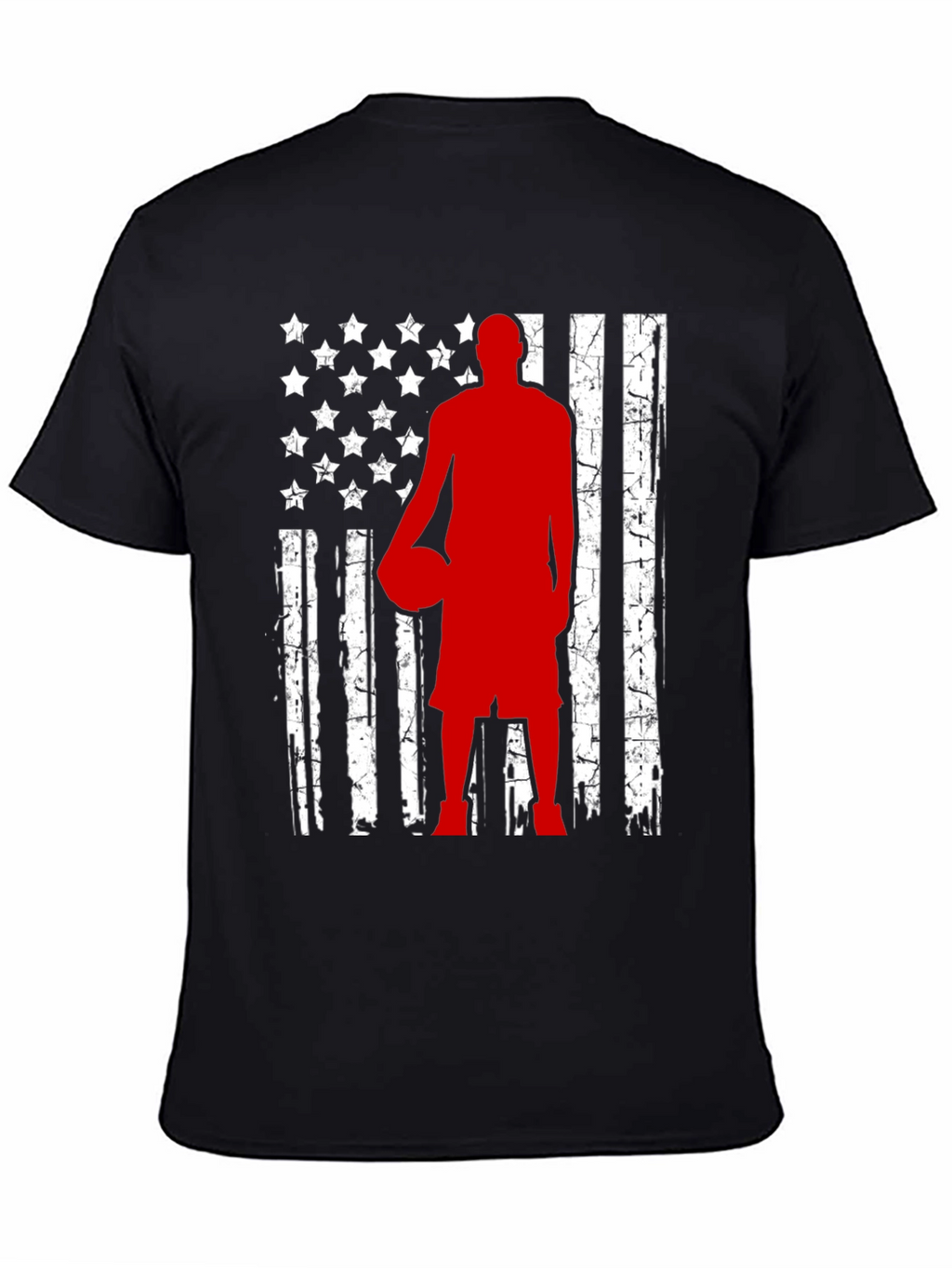 Basketball American Flag Graphic Tee - Black