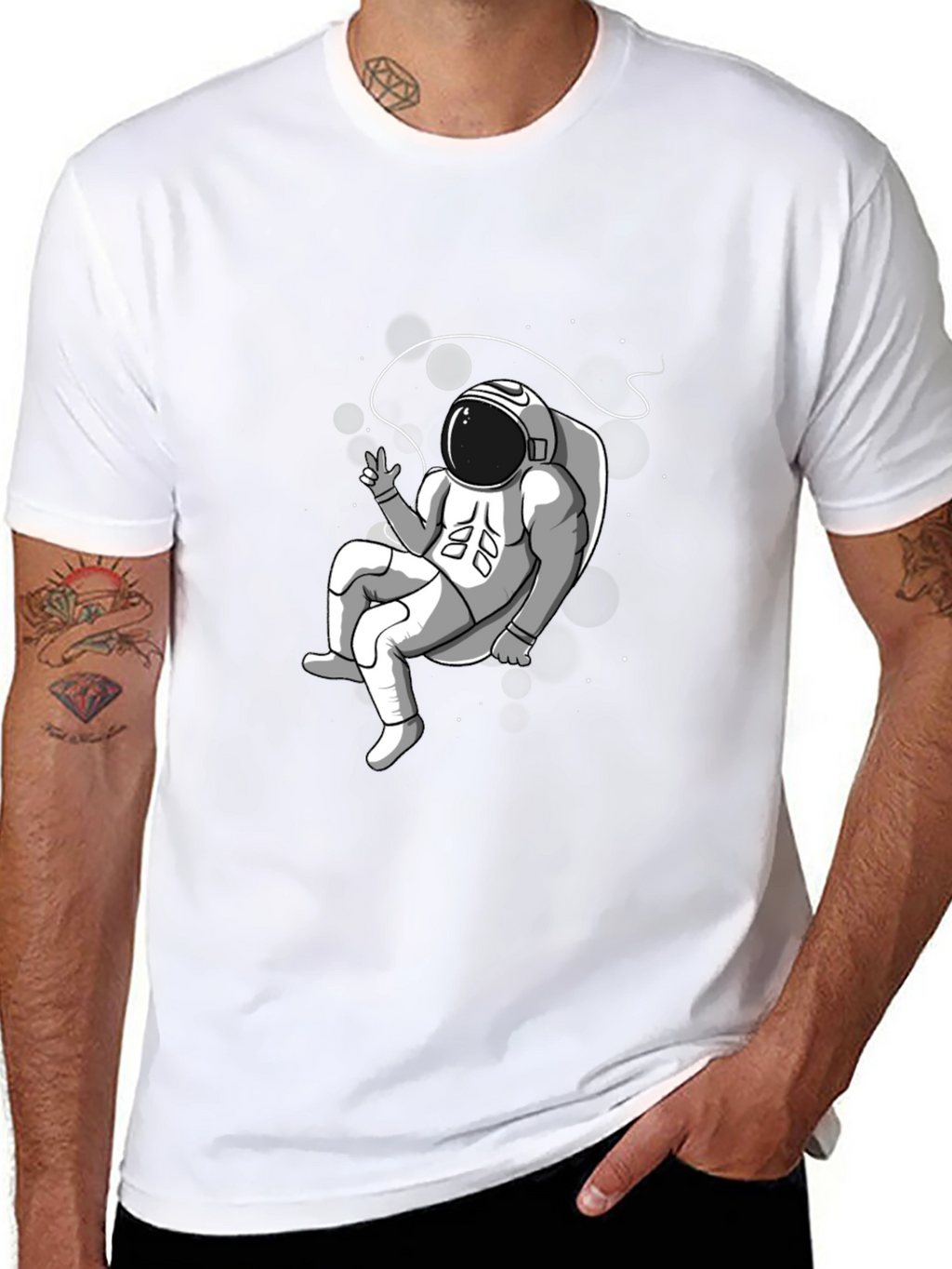 Astronaut Graphic T-Shirt - Black Cotton Tee