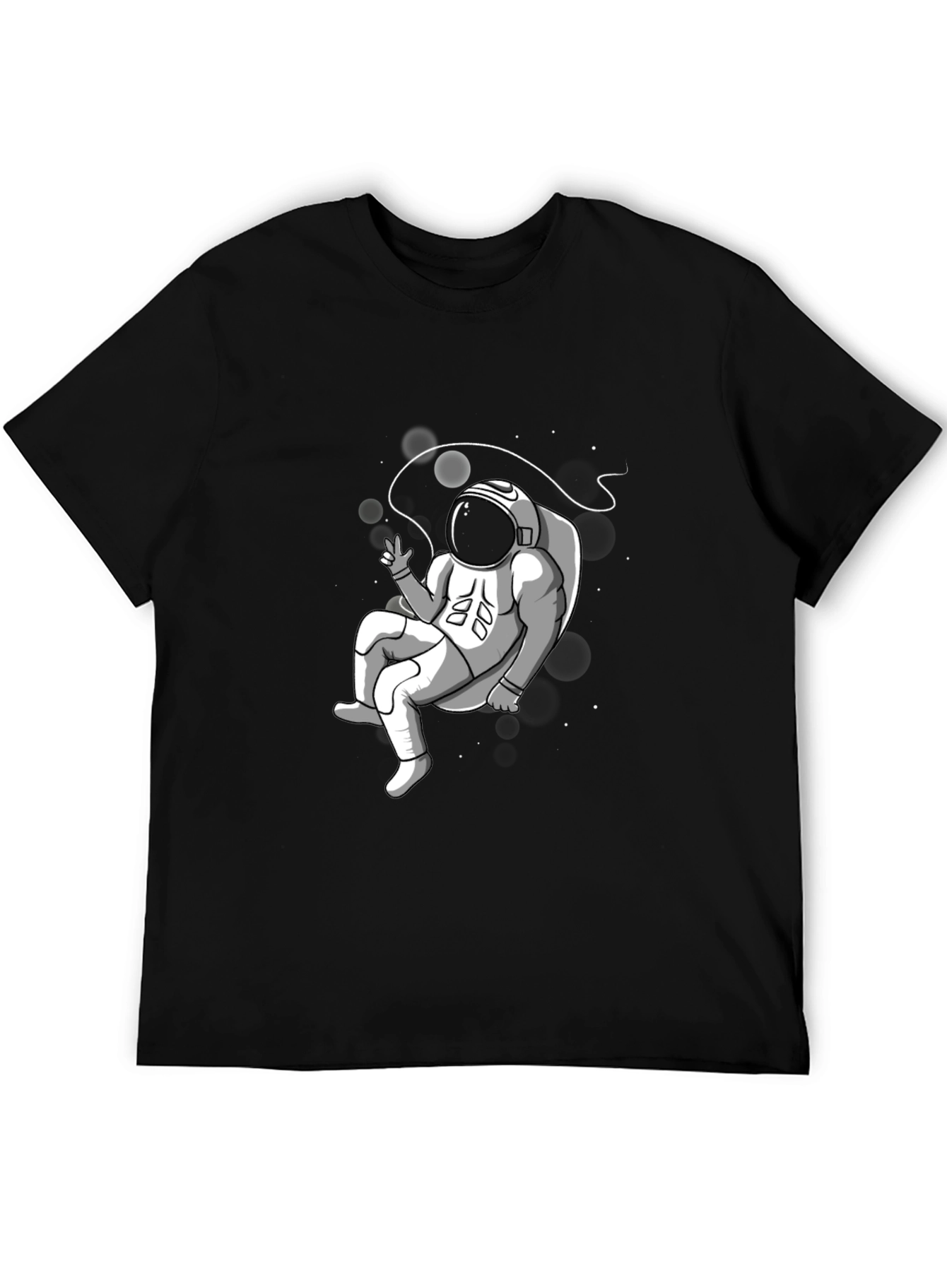 Astronaut Graphic T-Shirt - Black Cotton Tee