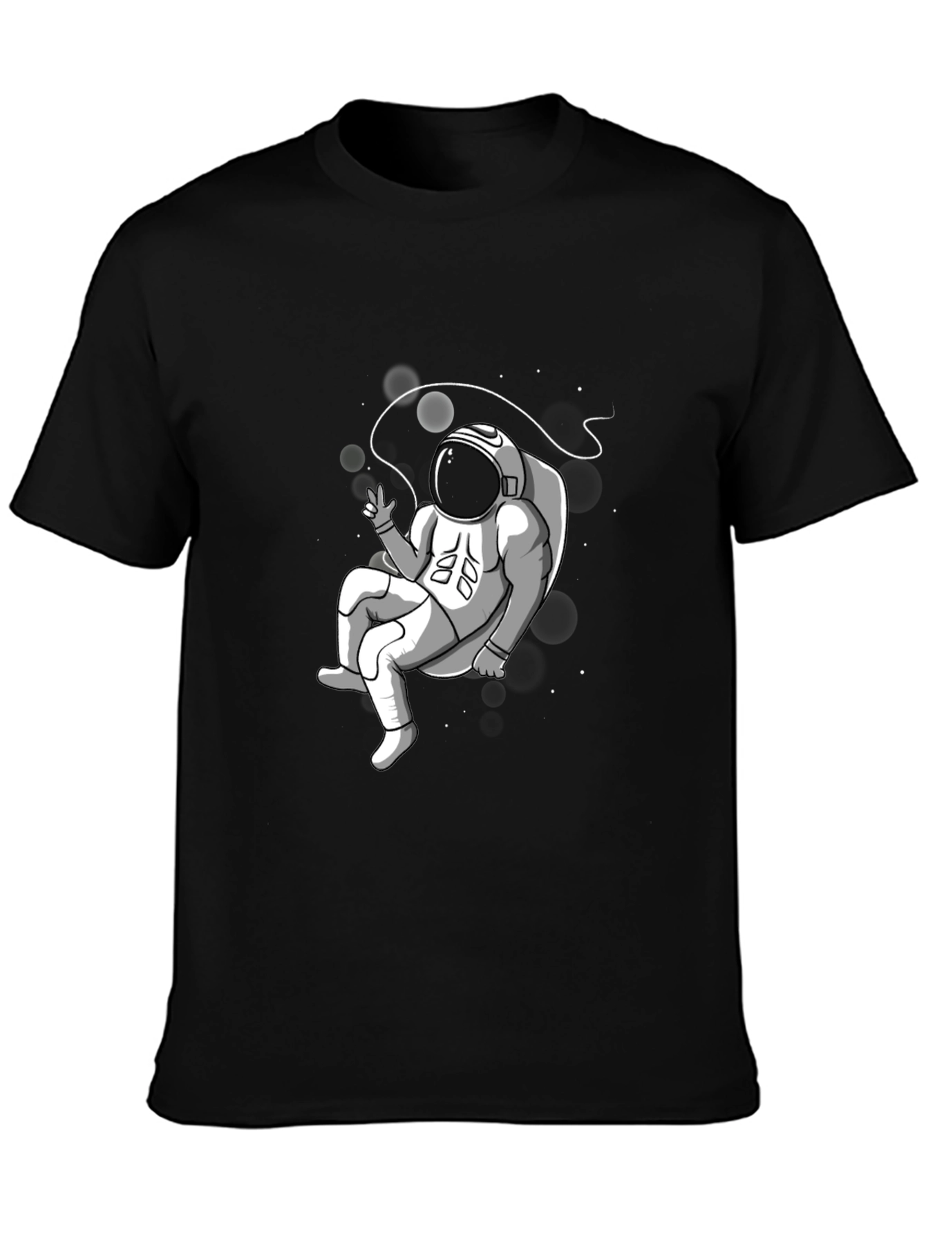 Astronaut Graphic T-Shirt - Black Cotton Tee