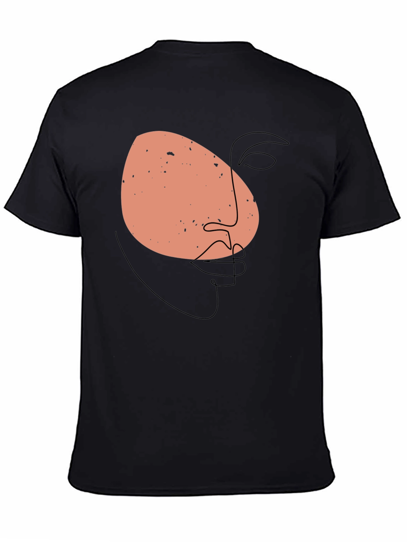 Abstract Face Graphic Black T-Shirt