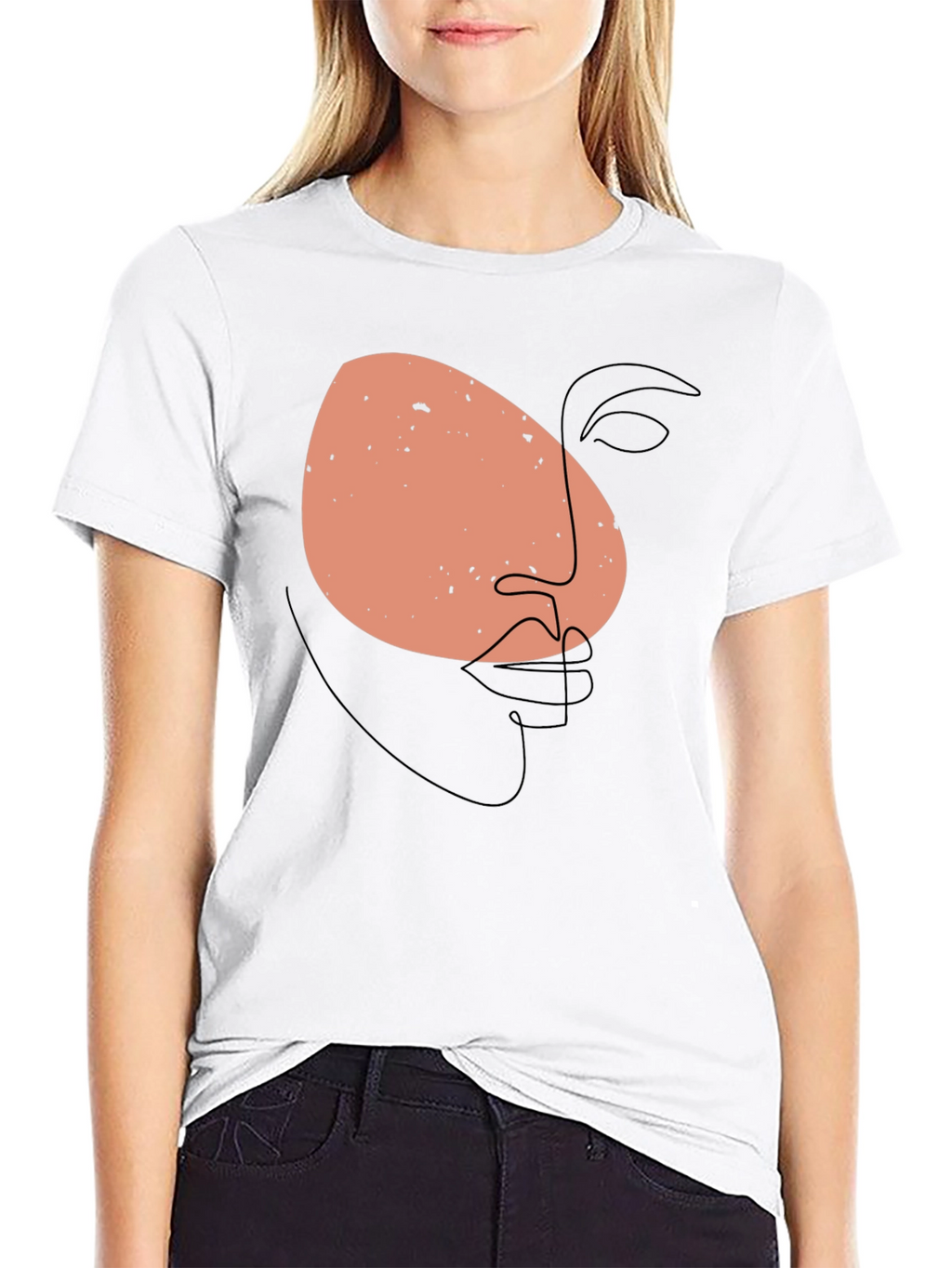 Abstract Face Graphic Black T-Shirt