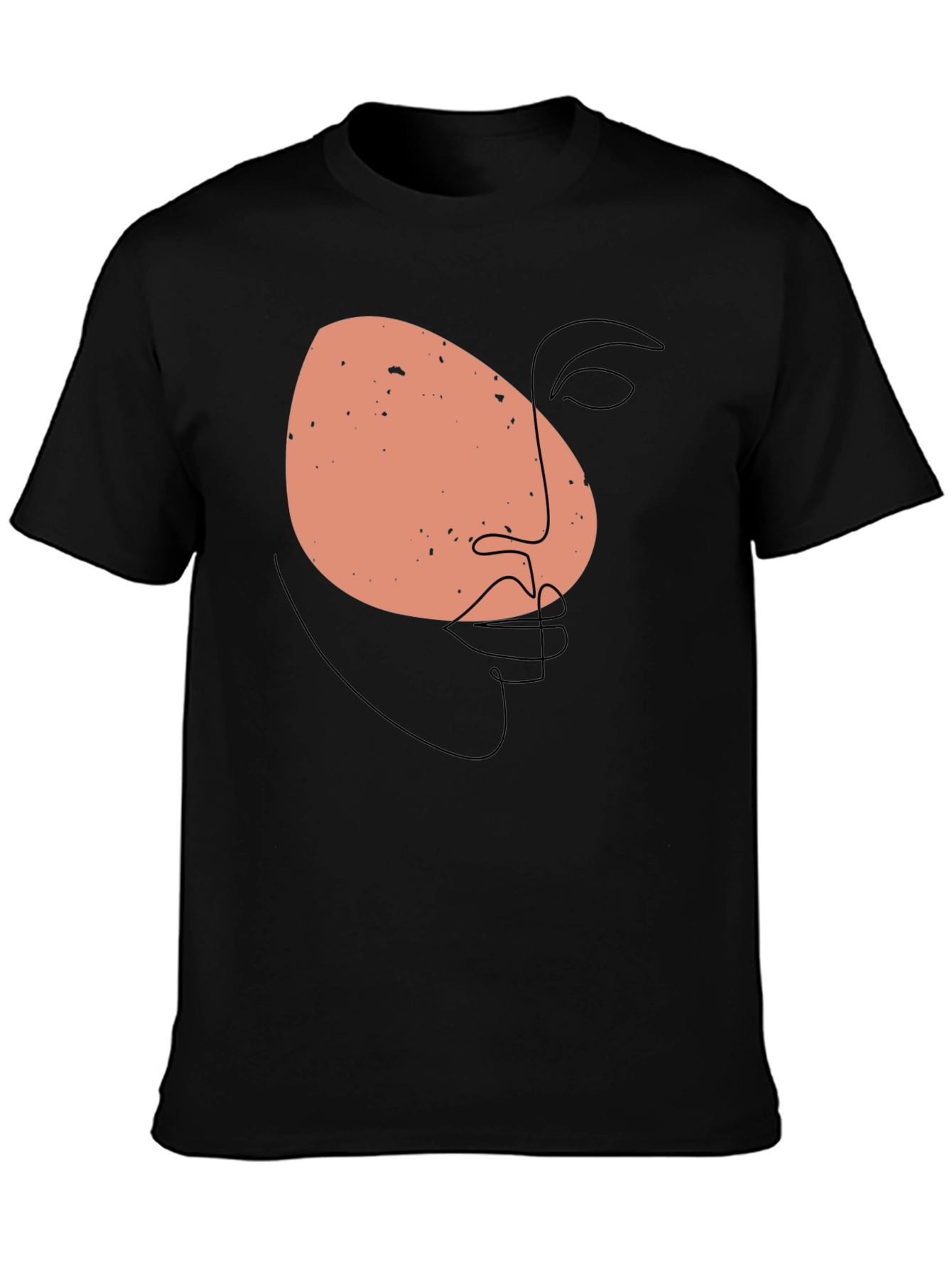 Abstract Face Graphic Black T-Shirt