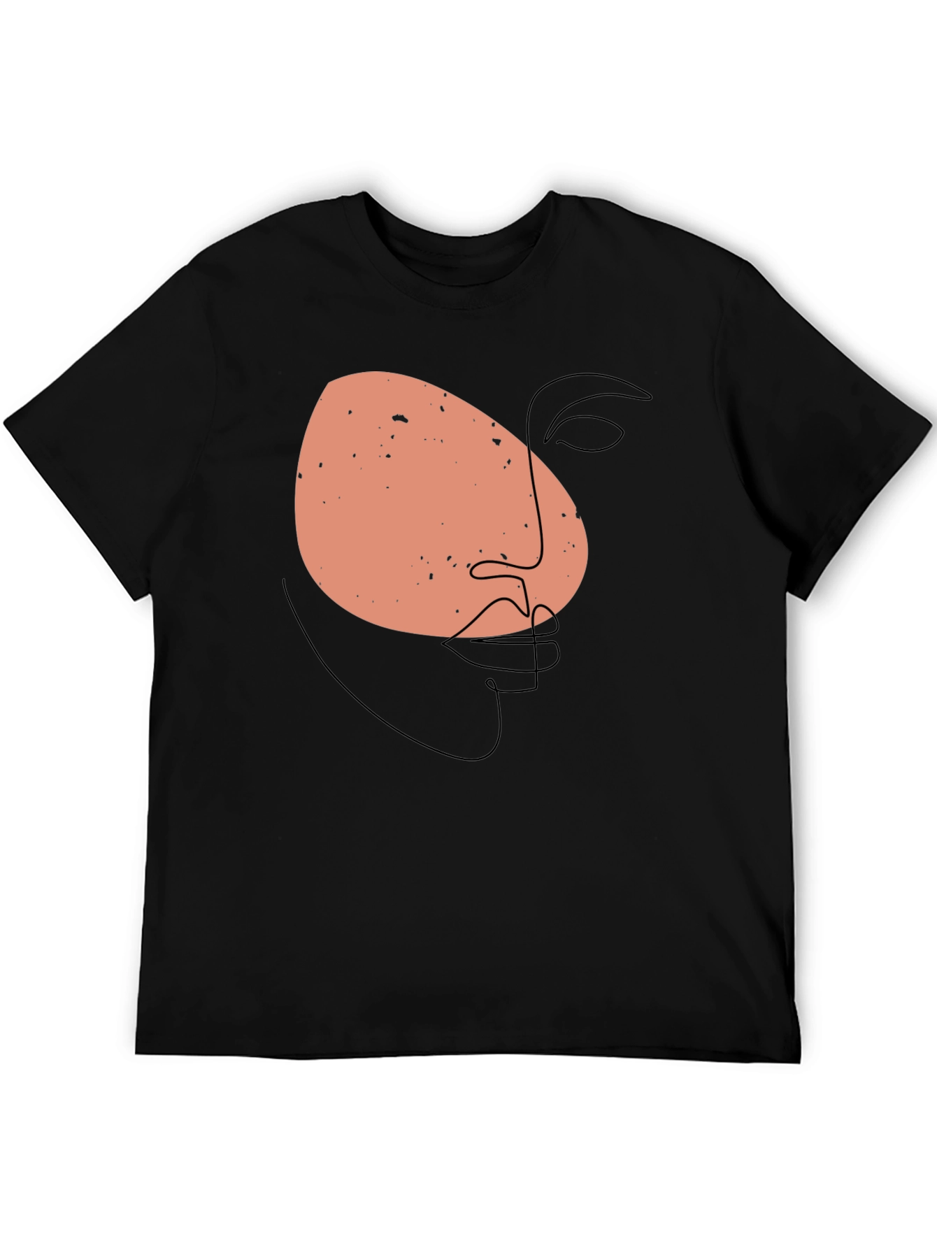 Abstract Face Graphic Black T-Shirt