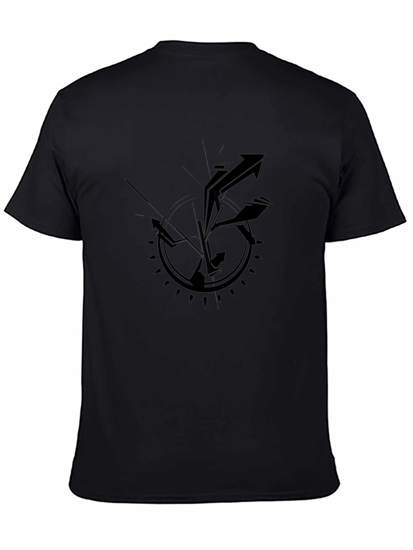 Abstract Arrow Graphic Black T-Shirt