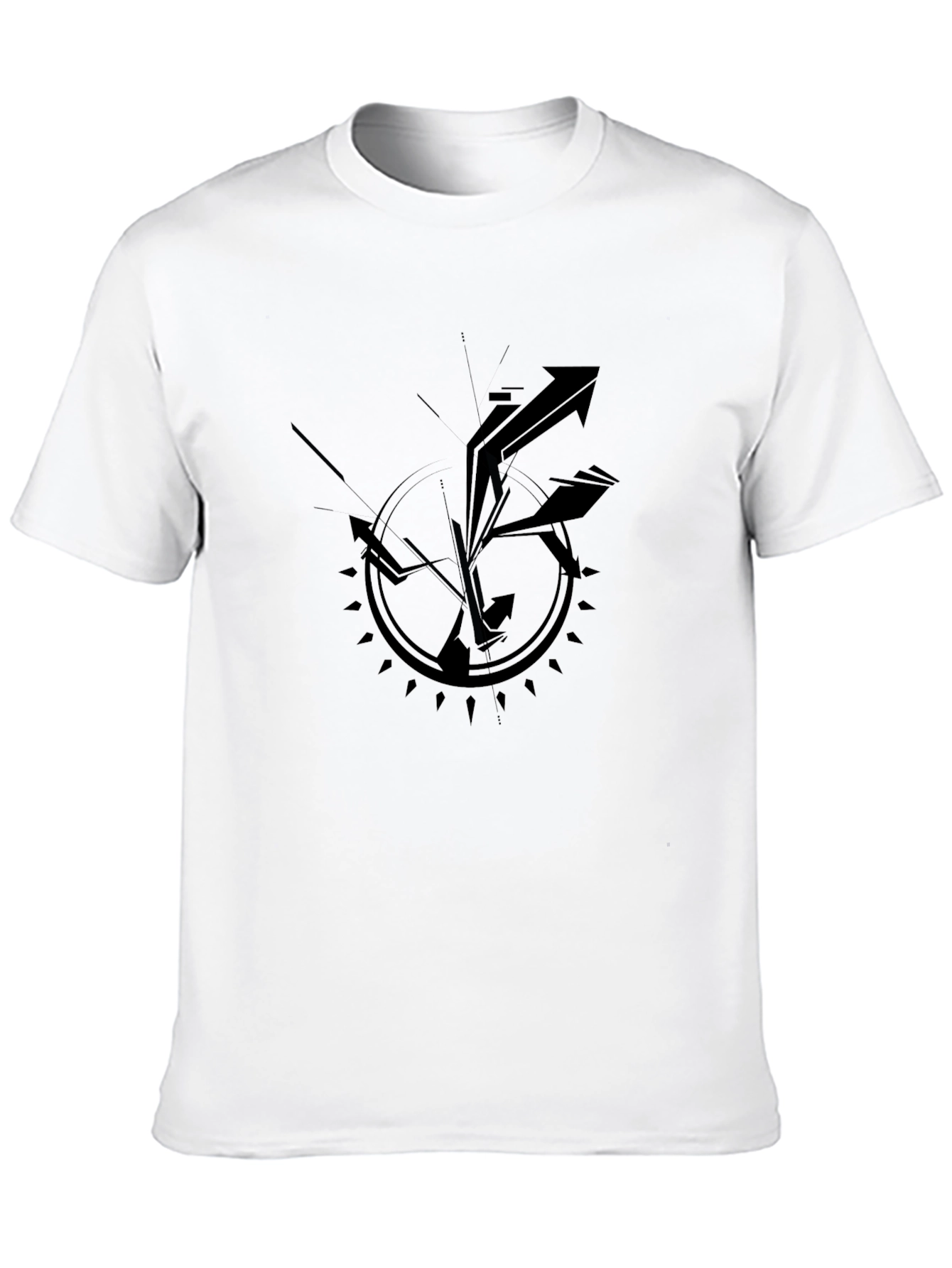 Abstract Arrow Graphic Black T-Shirt