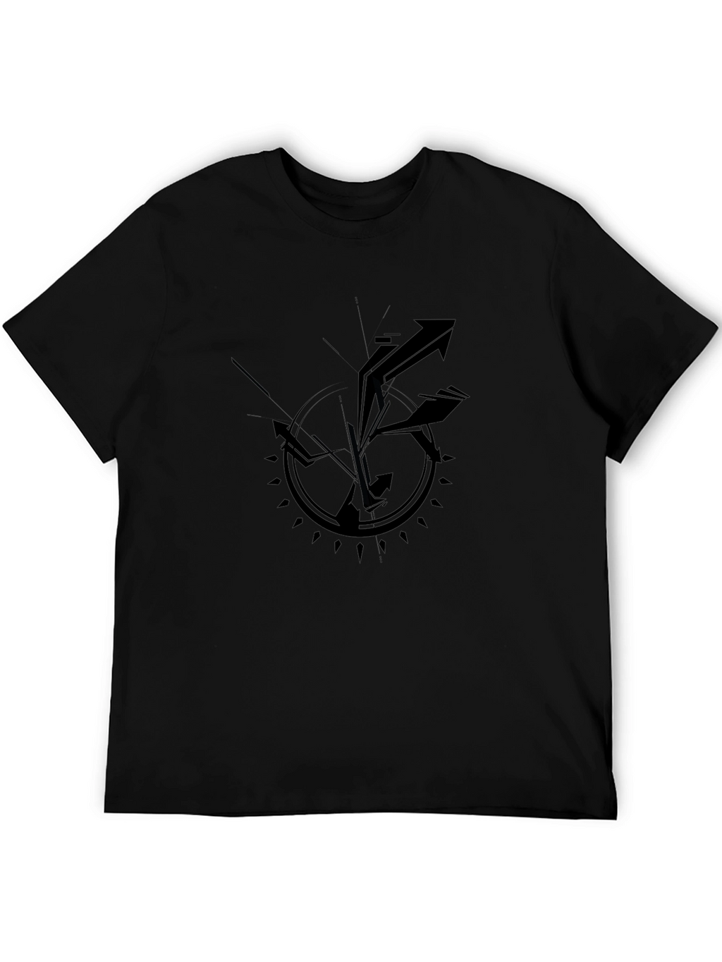 Abstract Arrow Graphic Black T-Shirt