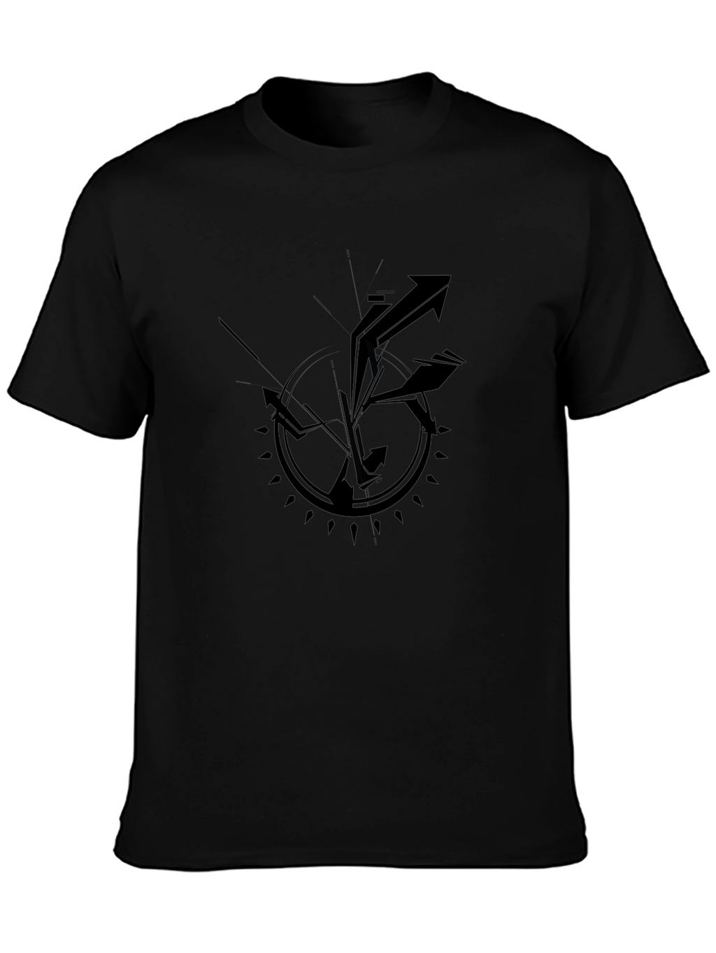 Abstract Arrow Graphic Black T-Shirt