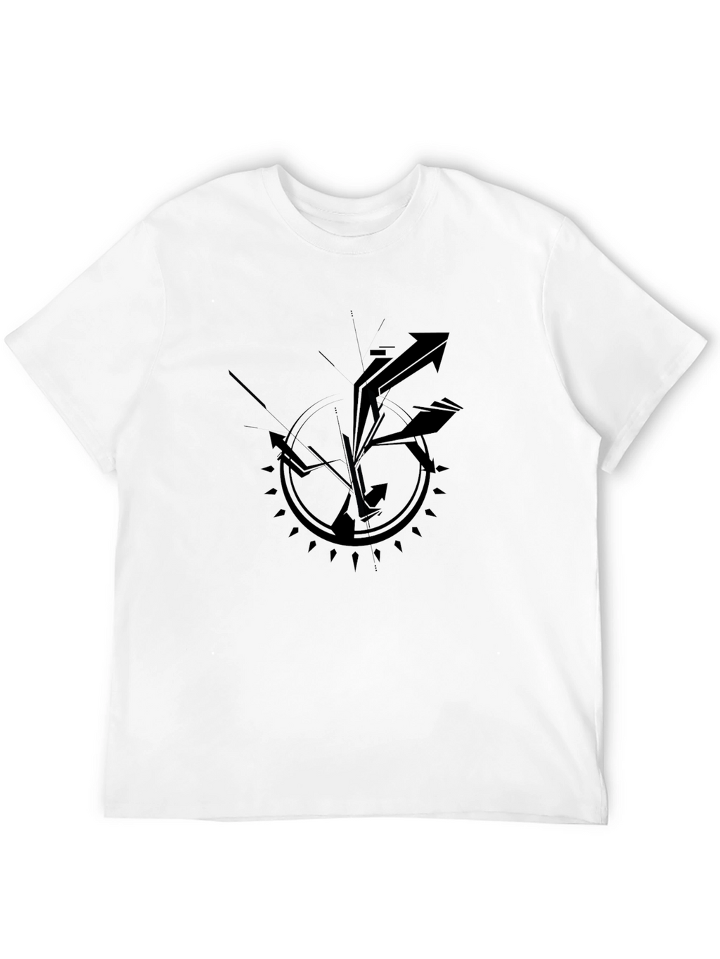 Abstract Arrow Graphic Black T-Shirt