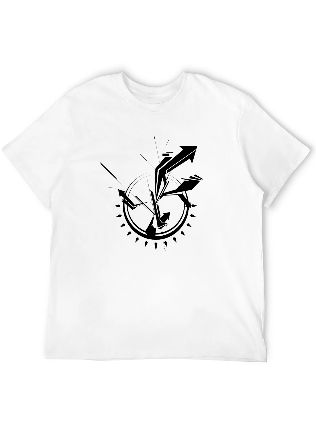 Abstract Arrow Graphic Black T-Shirt