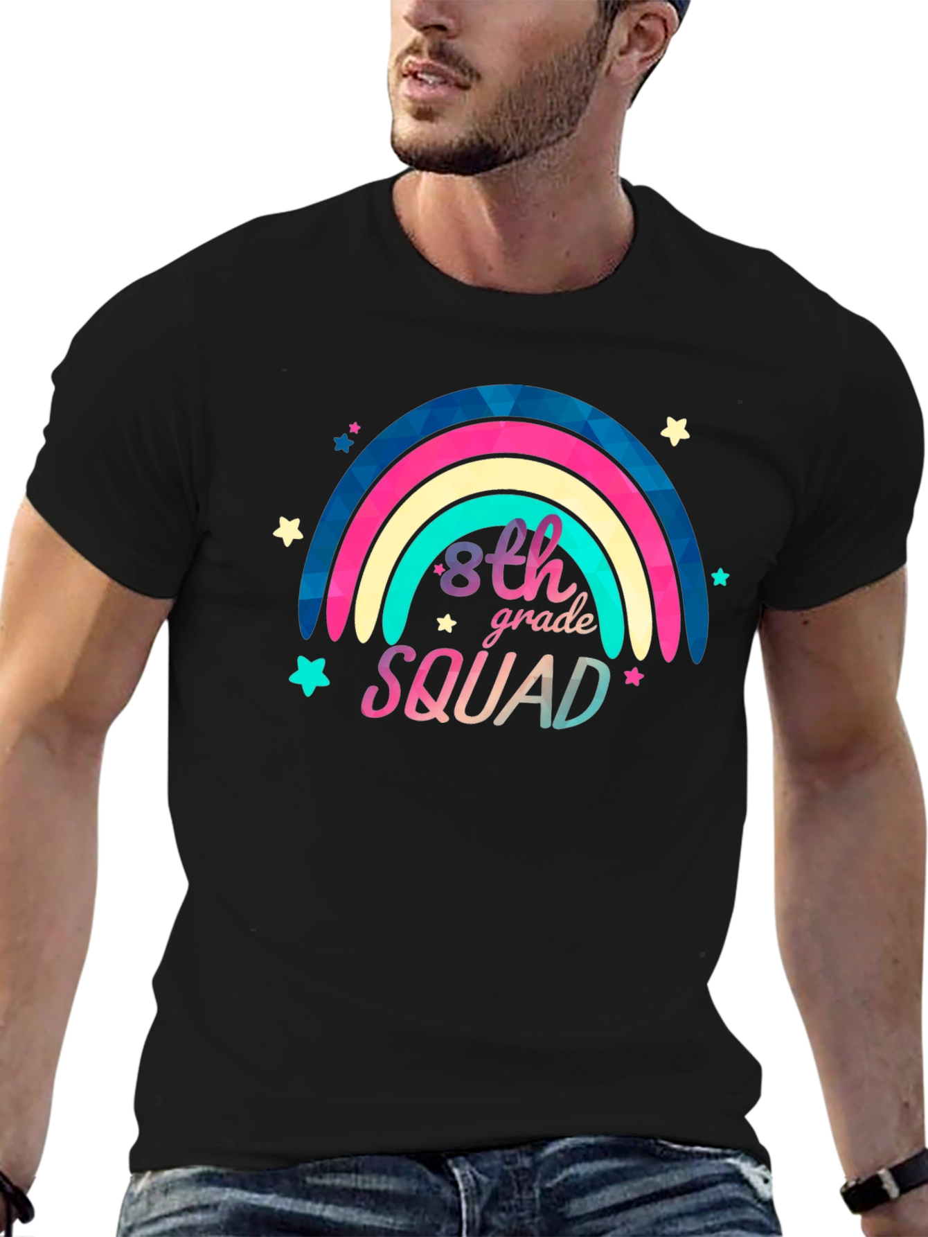 8th Grade Squad Rainbow Graphic Tee