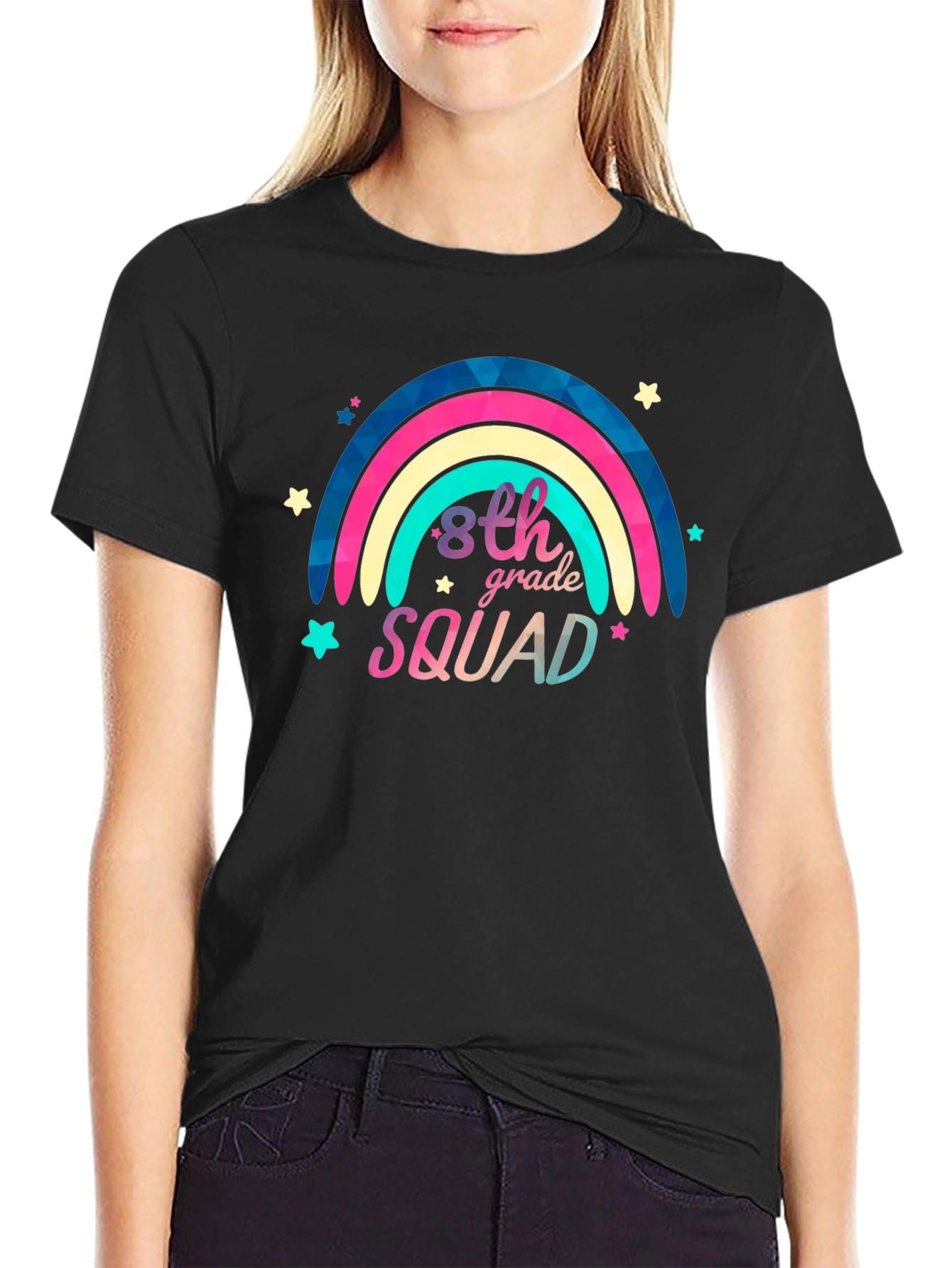 8th Grade Squad Rainbow Graphic Tee