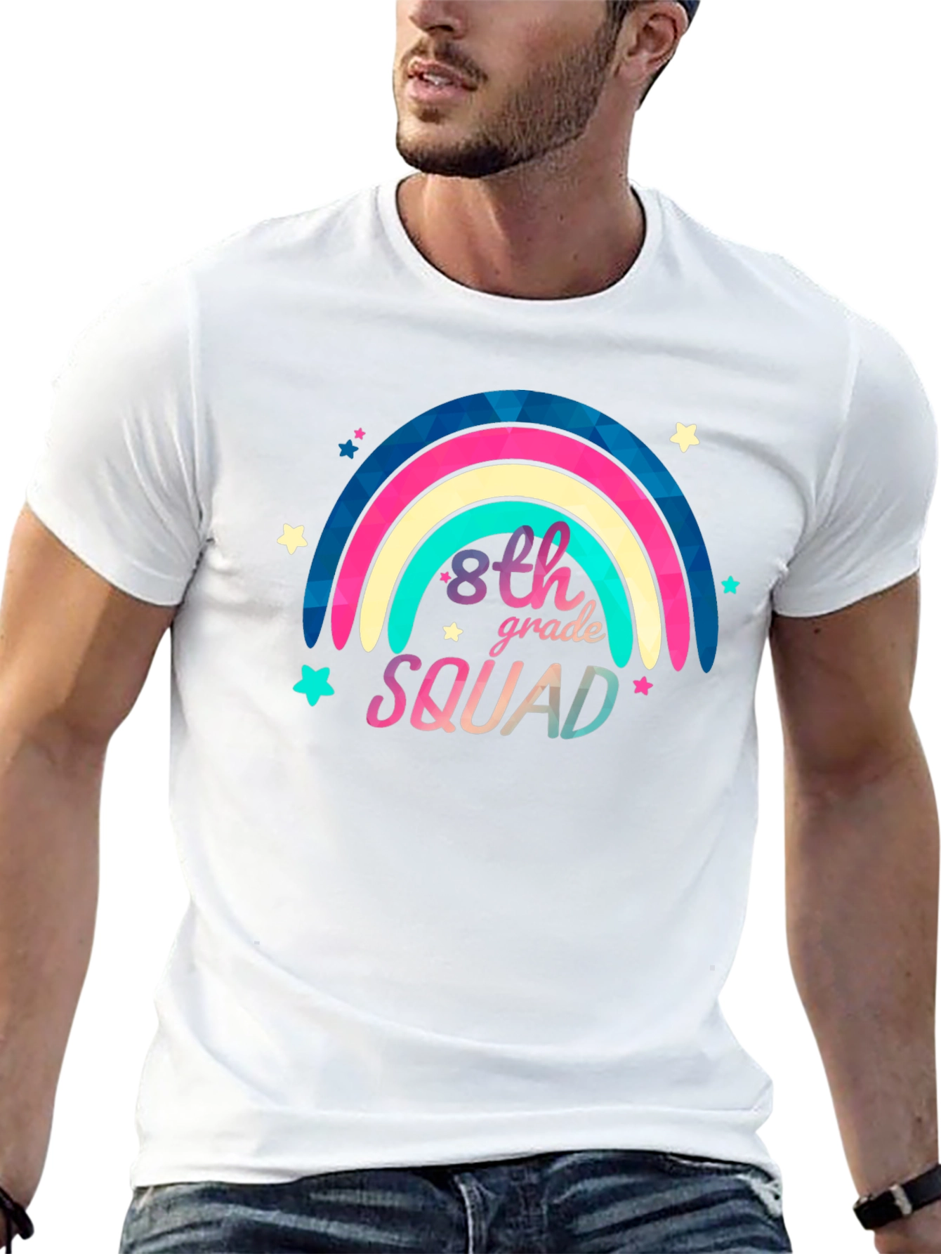 8th Grade Squad Rainbow Graphic Tee