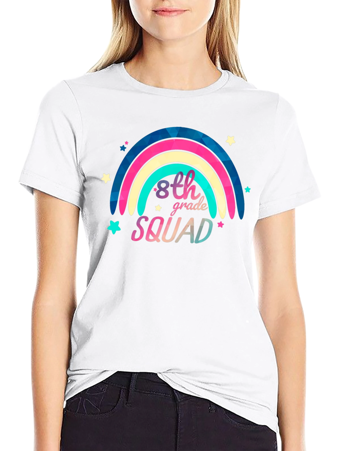 8th Grade Squad Rainbow Graphic Tee