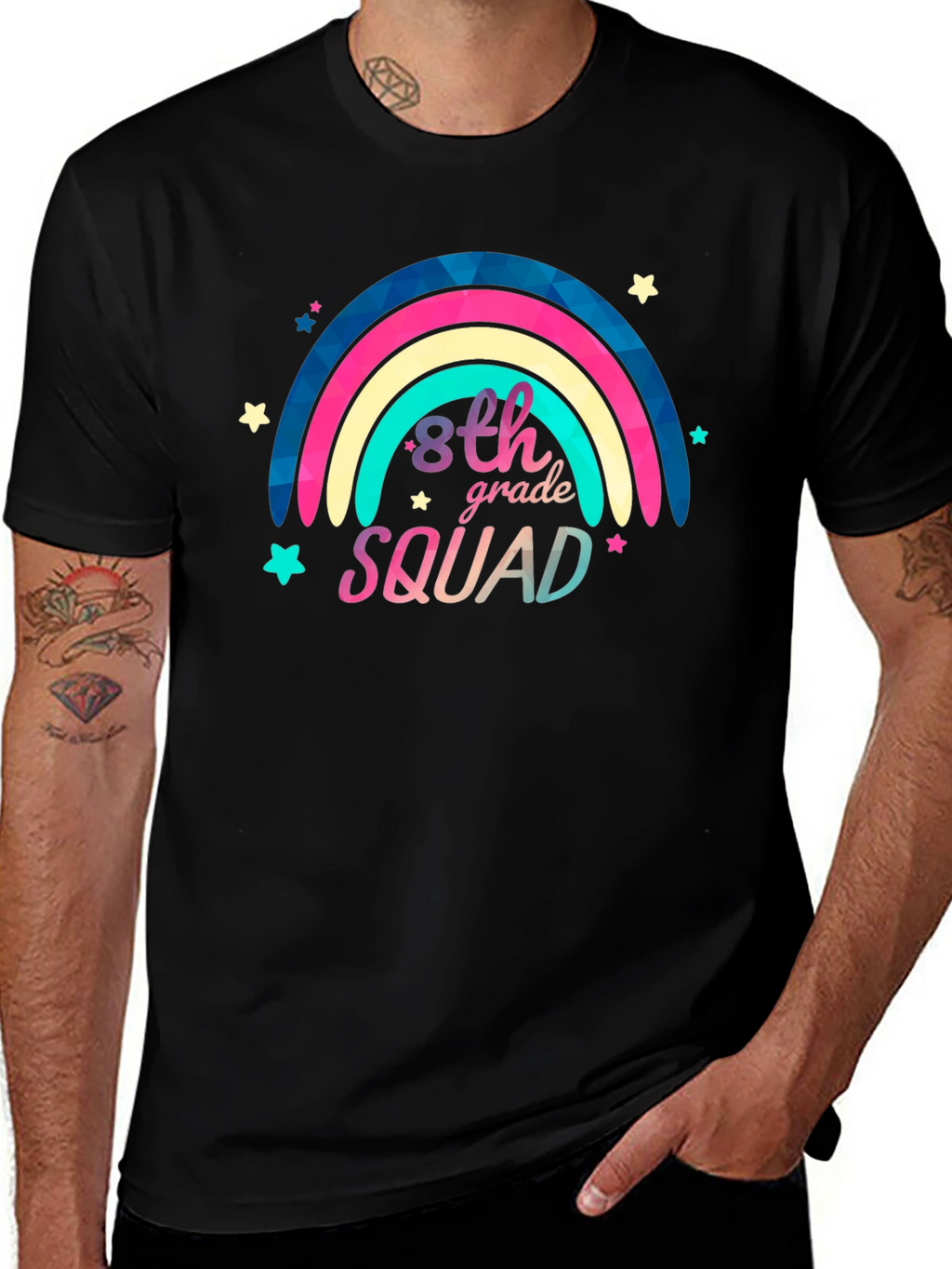 8th Grade Squad Rainbow Graphic Tee
