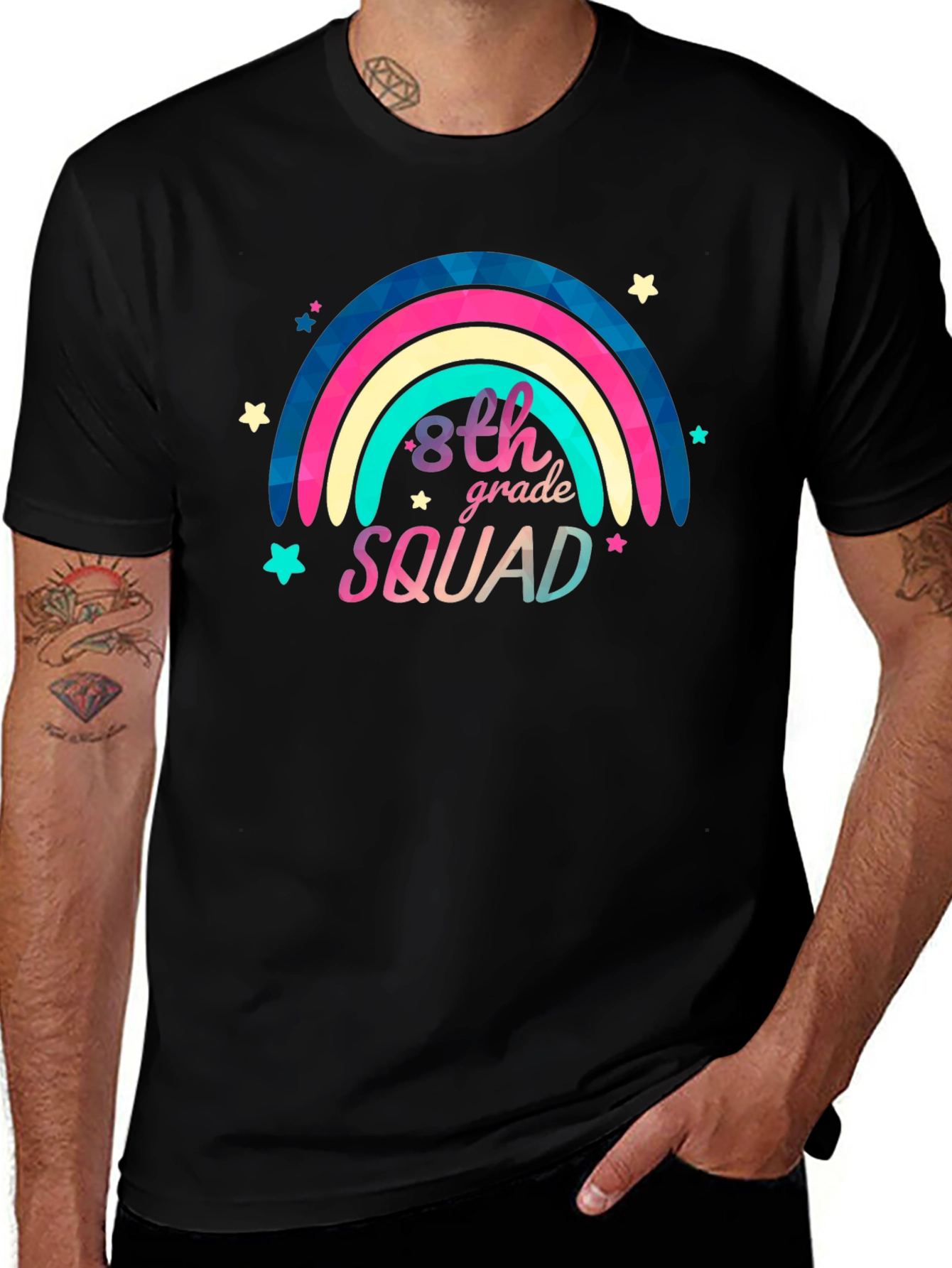 8th Grade Squad Rainbow Graphic Tee
