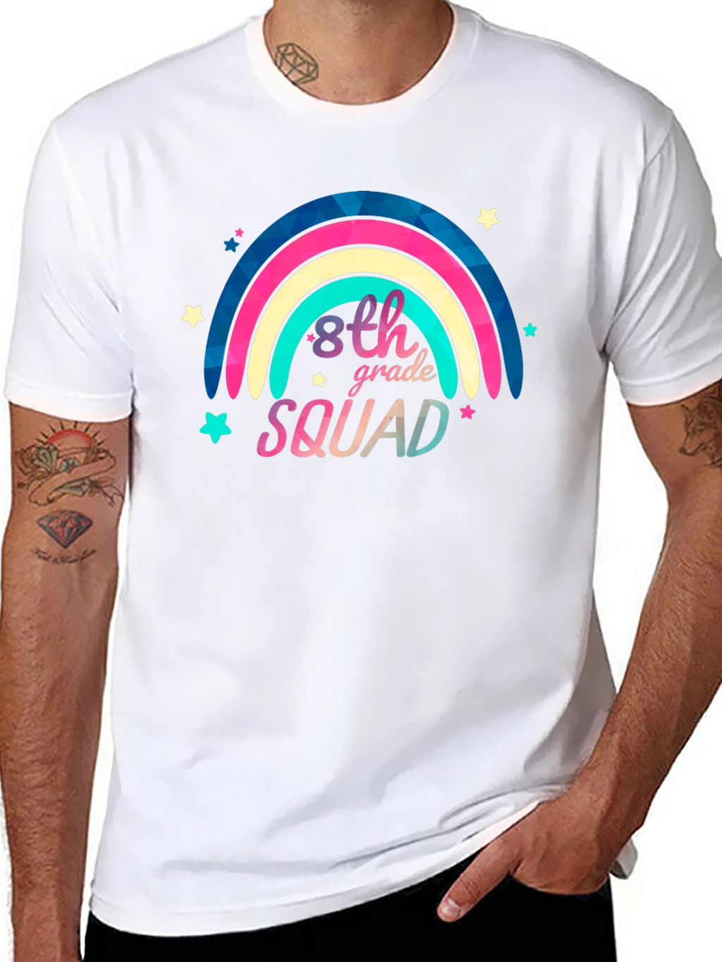 8th Grade Squad Rainbow Graphic Tee