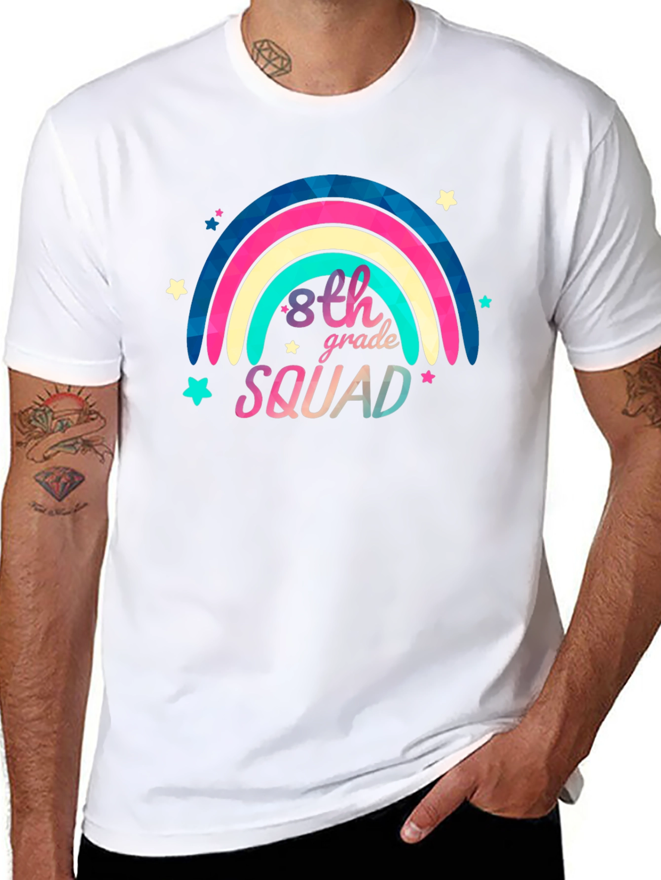 8th Grade Squad Rainbow Graphic Tee