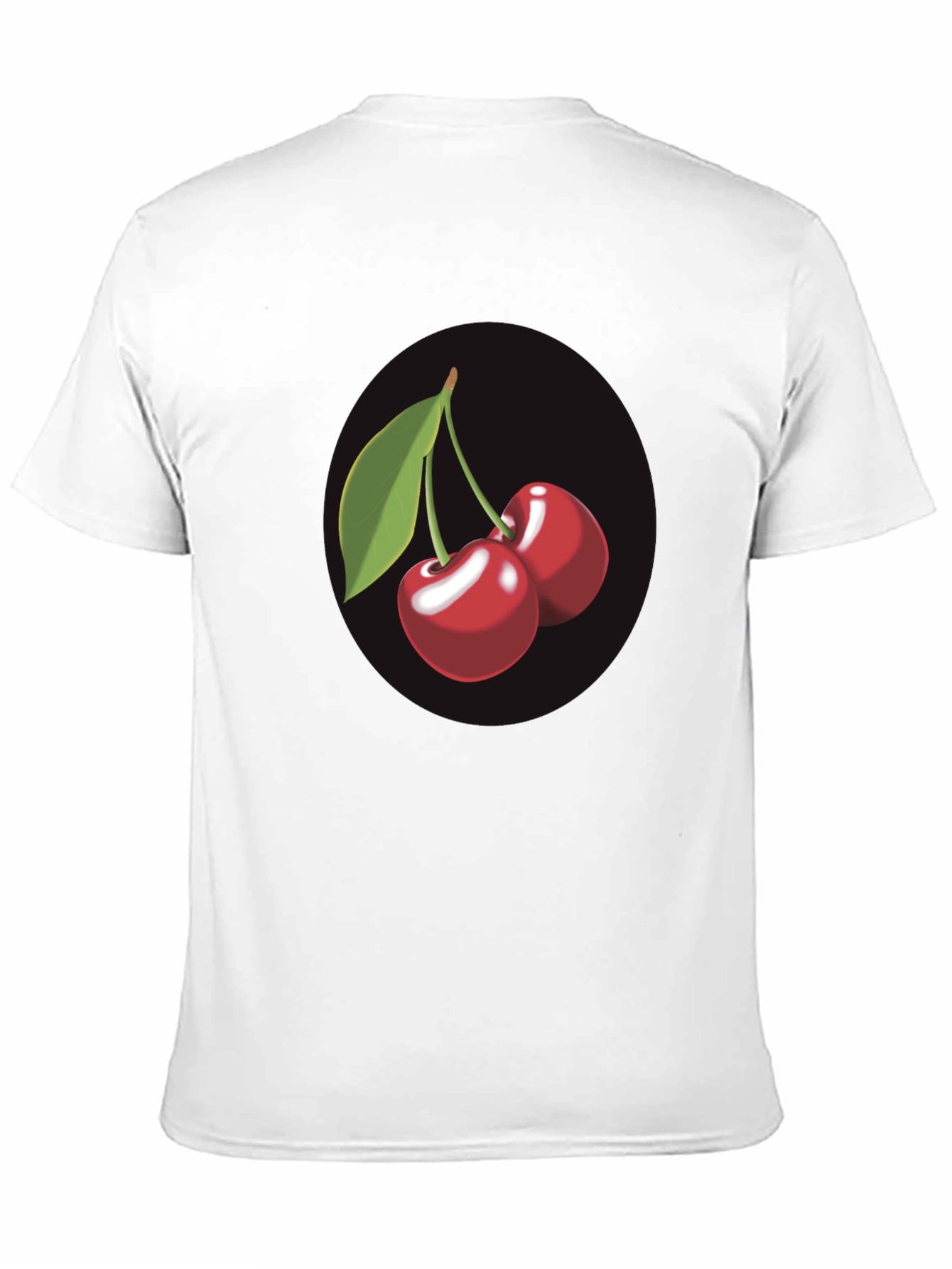 Black Cherry Print T-Shirt - Casual & Stylish