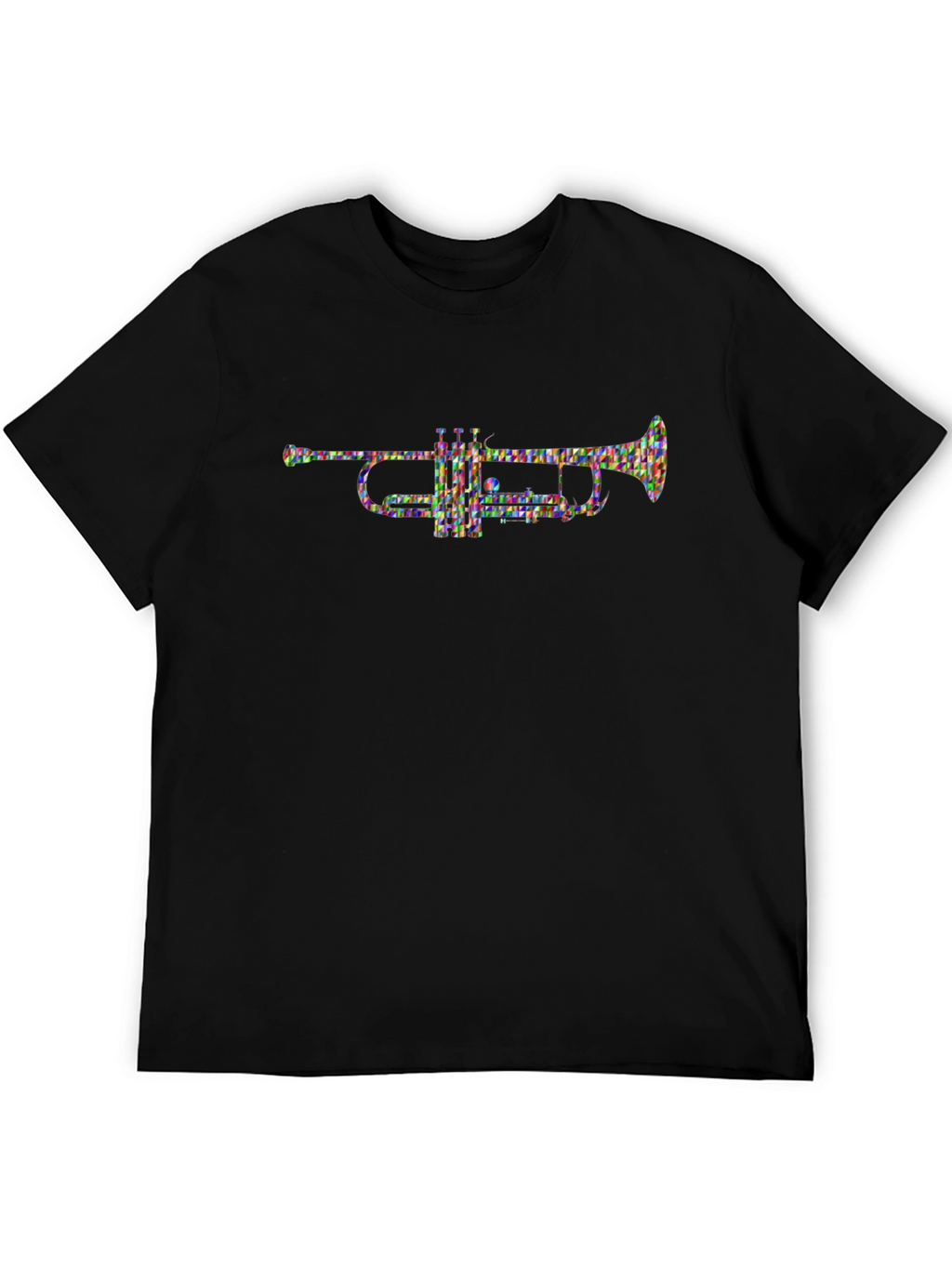 Abstract Trumpet Graphic T-Shirt - Black