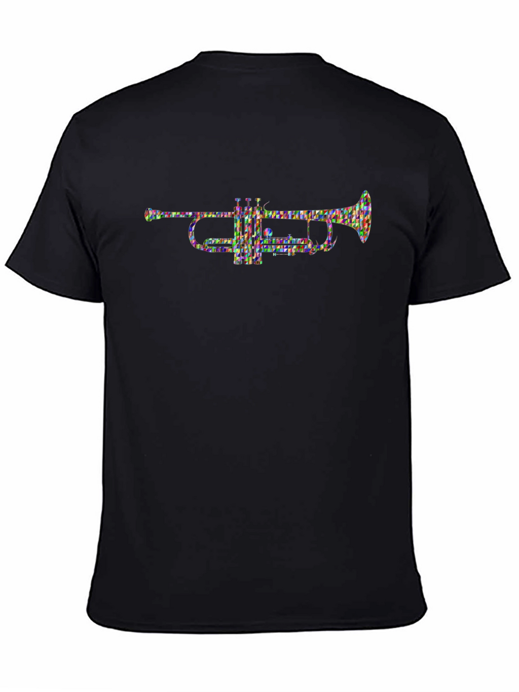 Abstract Trumpet Graphic T-Shirt - Black
