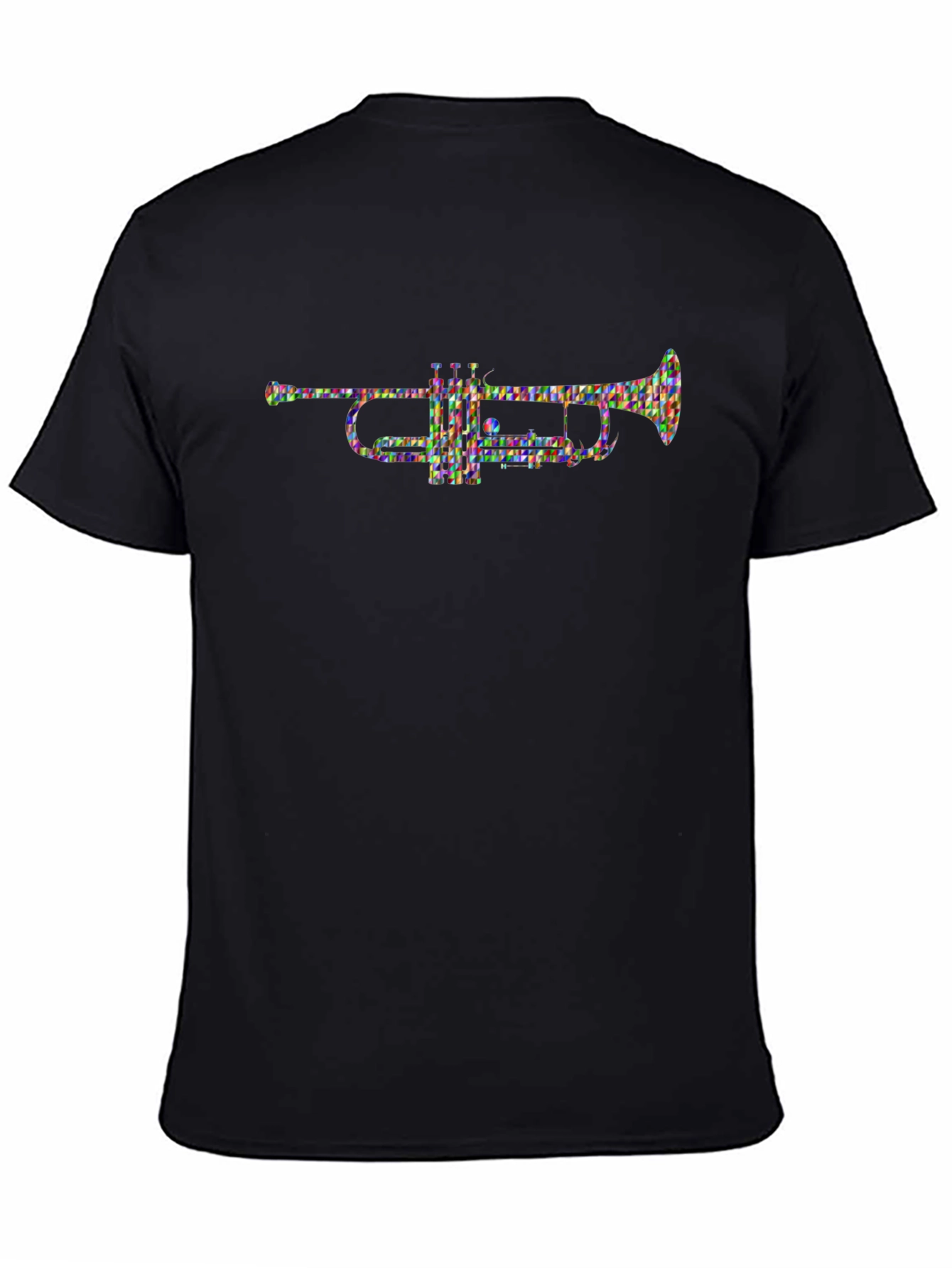 Abstract Trumpet Graphic T-Shirt - Black