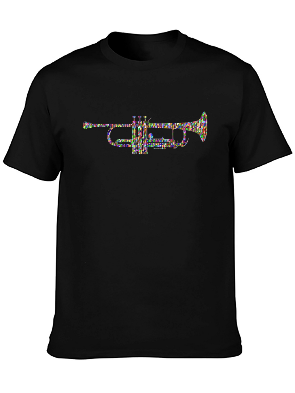 Abstract Trumpet Graphic T-Shirt - Black