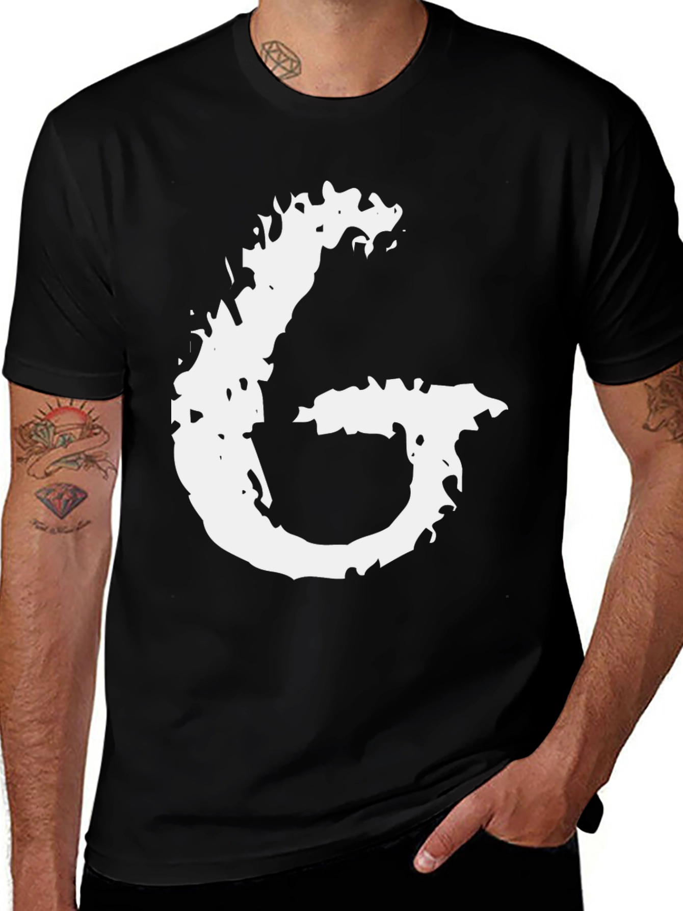 Abstract G Graphic Black T-Shirt