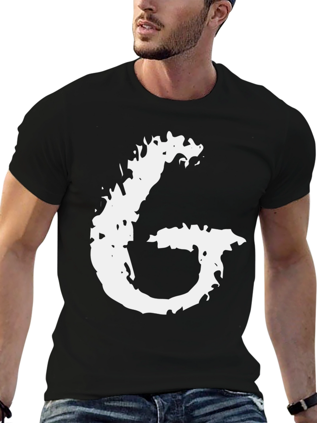 Abstract G Graphic Black T-Shirt