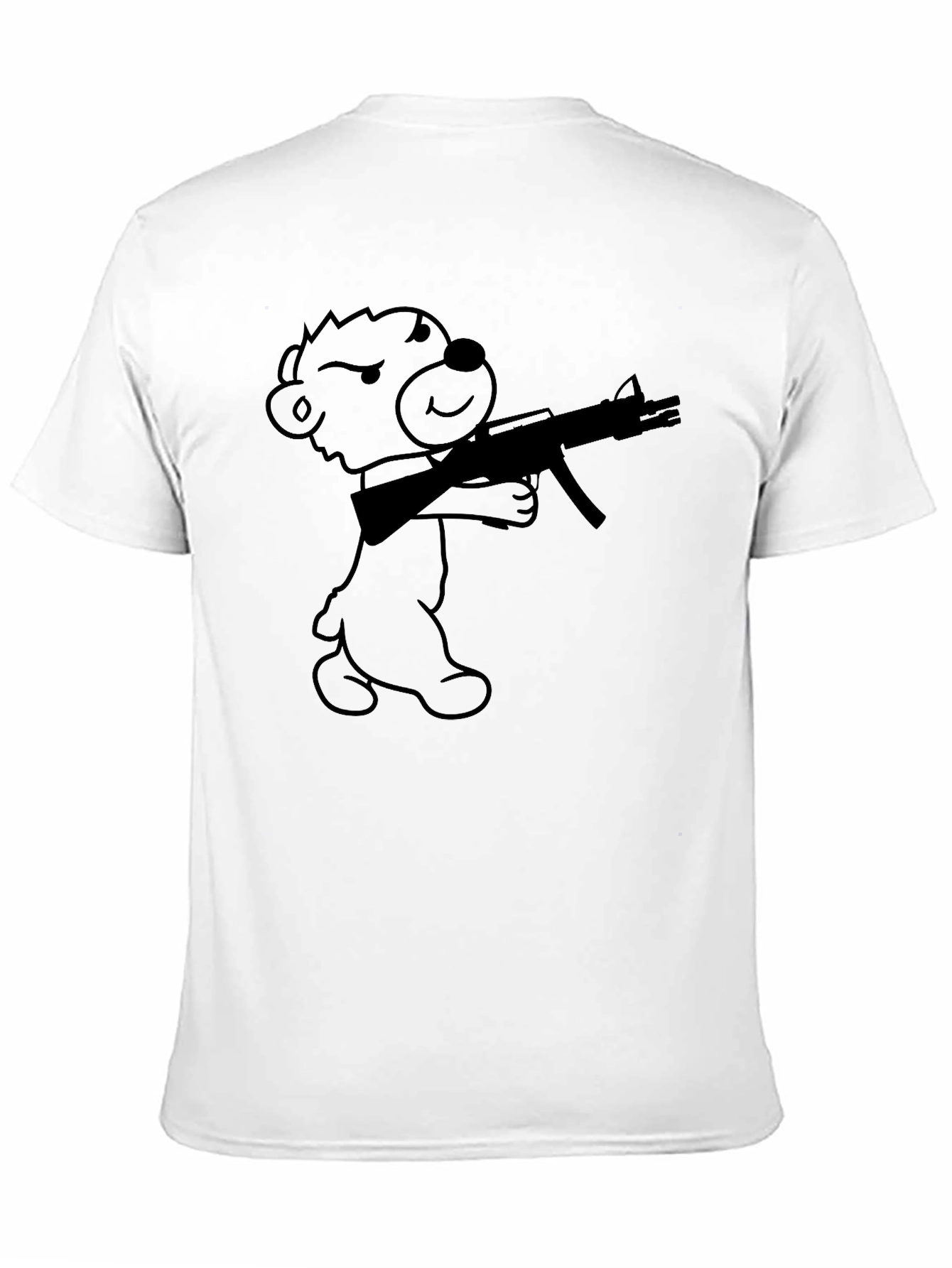 Bear With Gun Graphic T-Shirt - Black