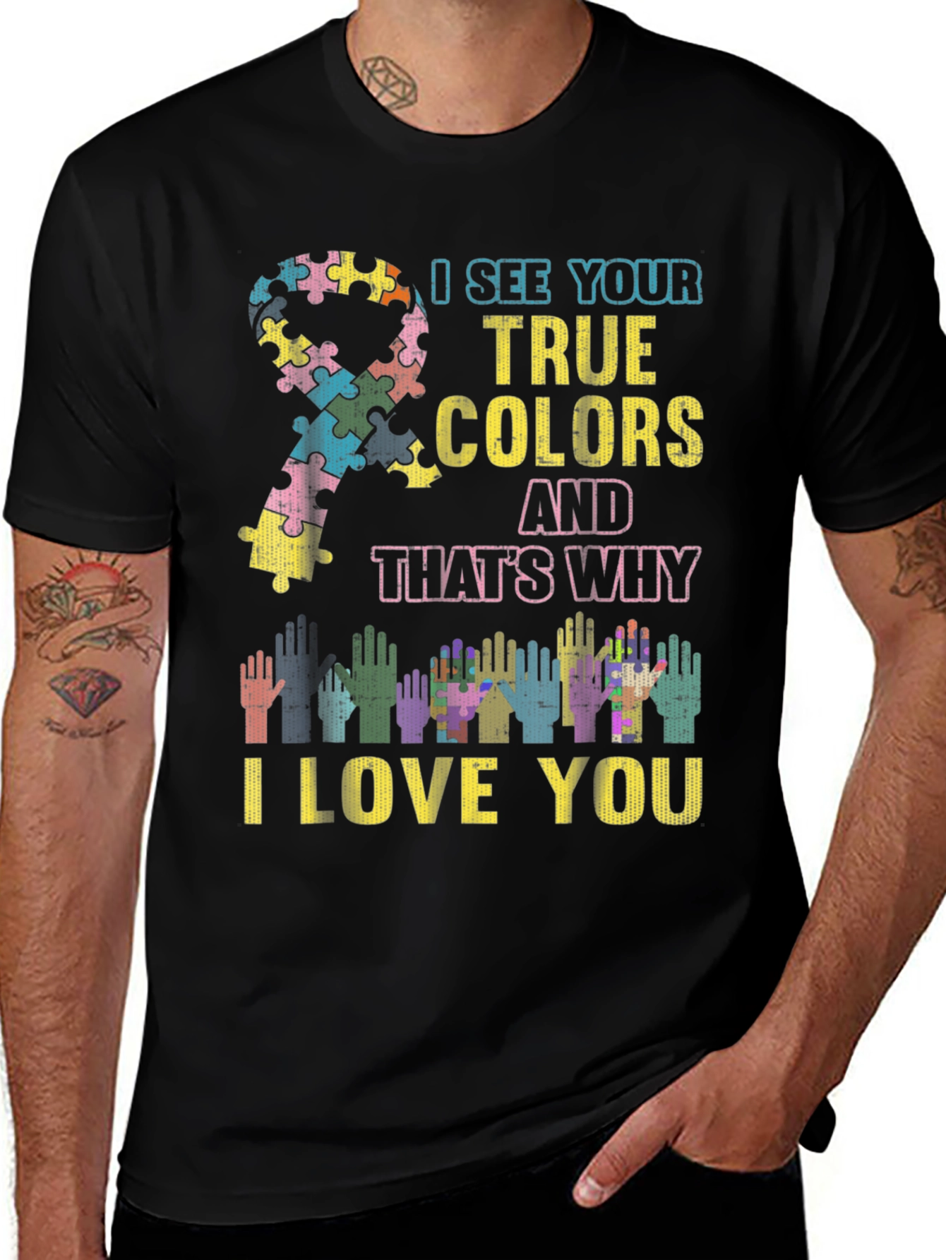Autism Awareness Puzzle Ribbon T-Shirt