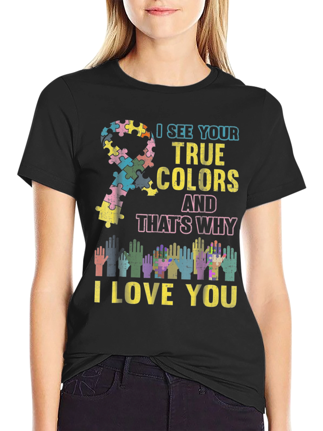 Autism Awareness Puzzle Ribbon T-Shirt
