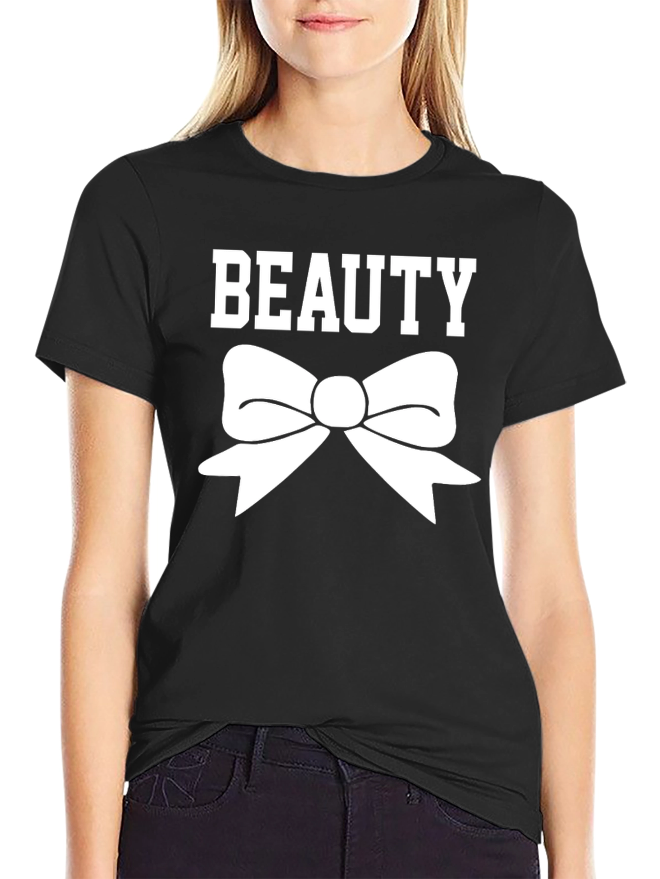 Beauty Bow T-Shirt - Mens Black Graphic Tee