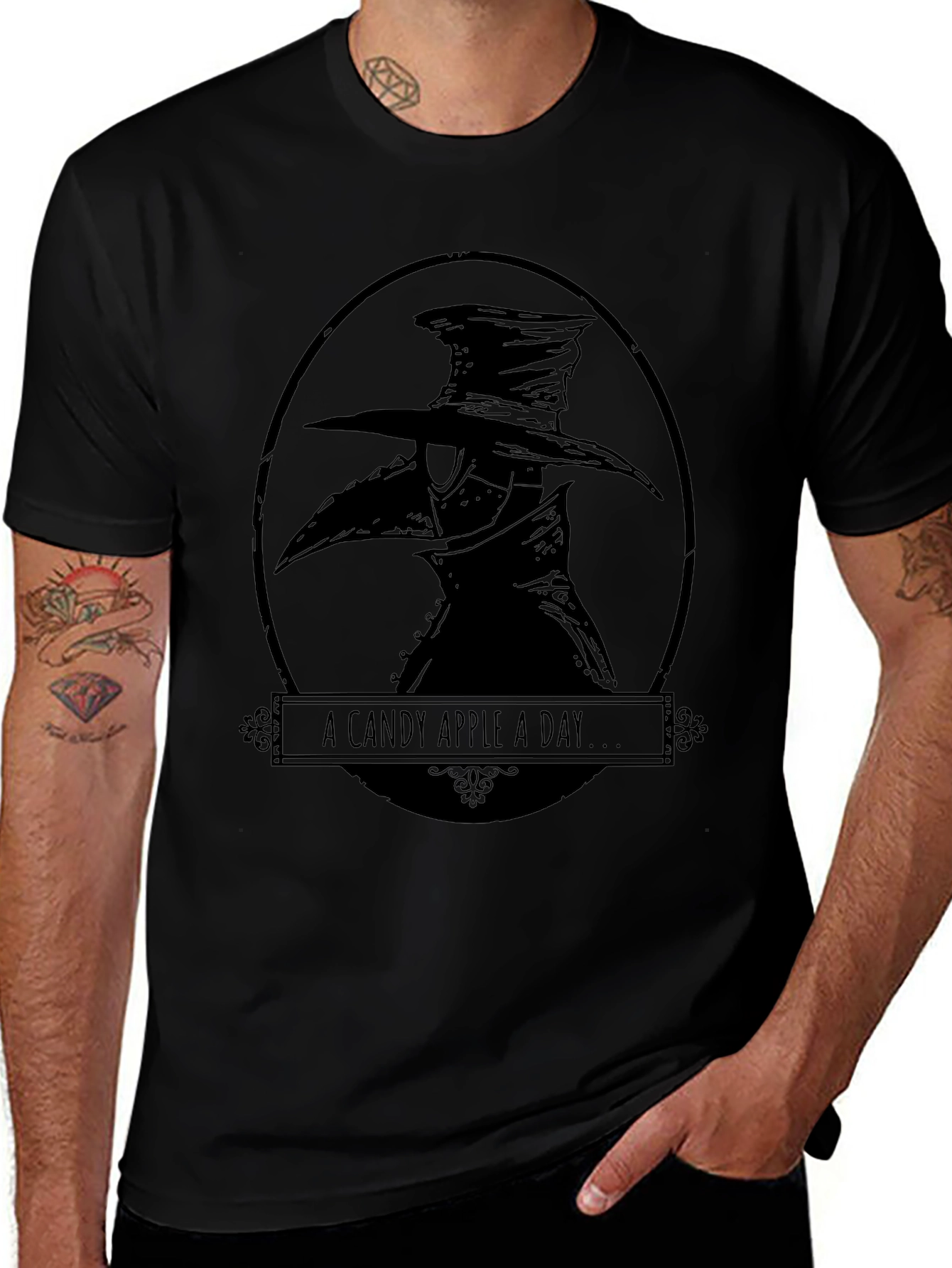A Candy Apple A Day Plague Doctor Graphic T-Shirt