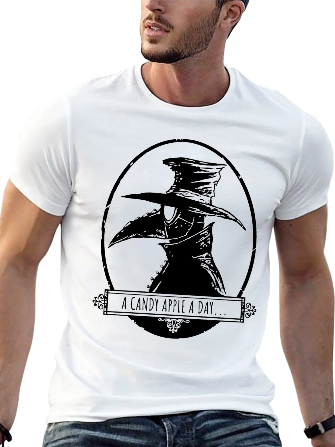 A Candy Apple A Day Plague Doctor Graphic T-Shirt