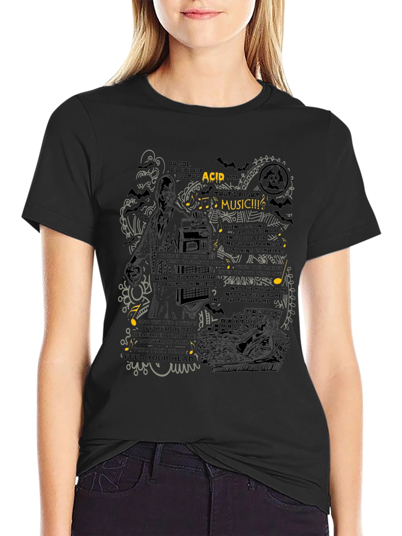 Acid Music Graphic Print T-Shirt