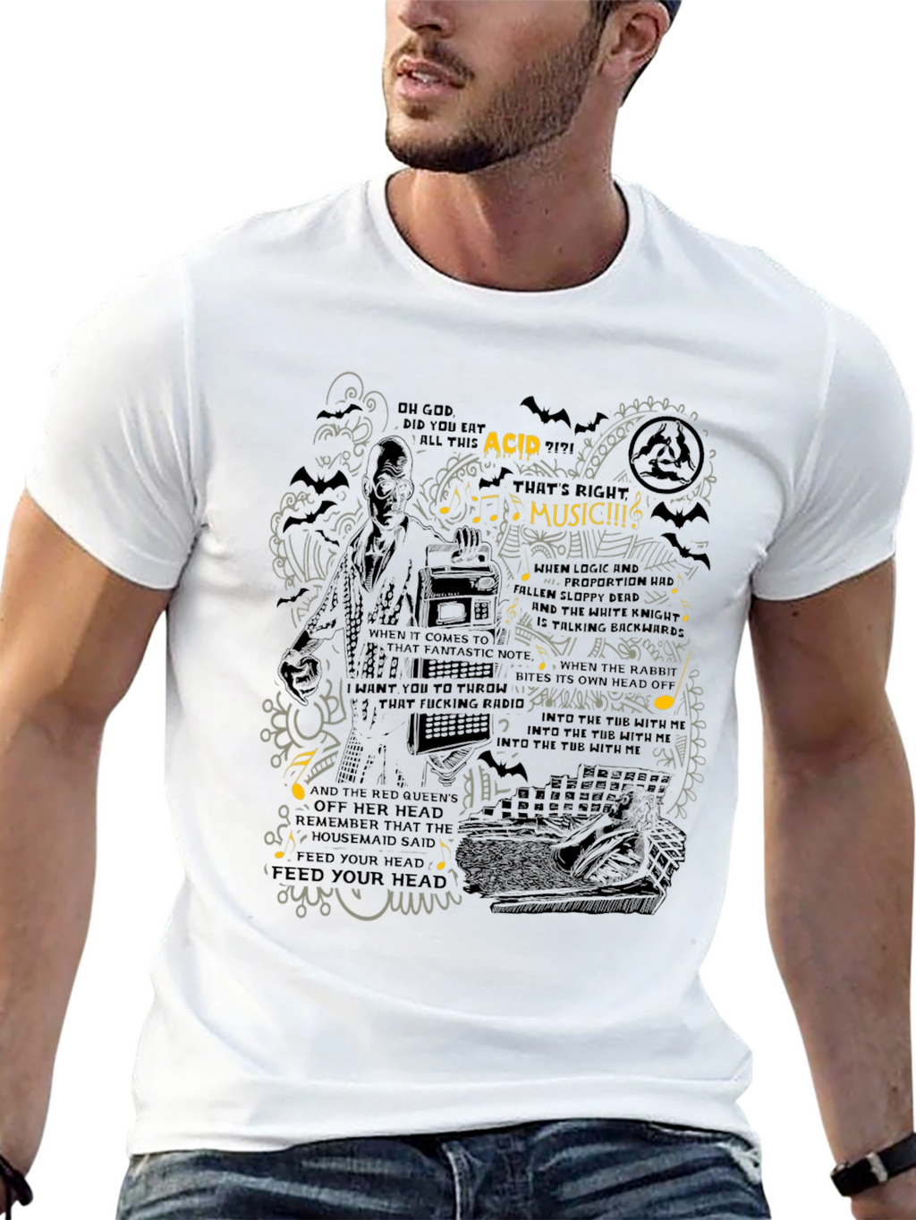 Acid Music Graphic Print T-Shirt