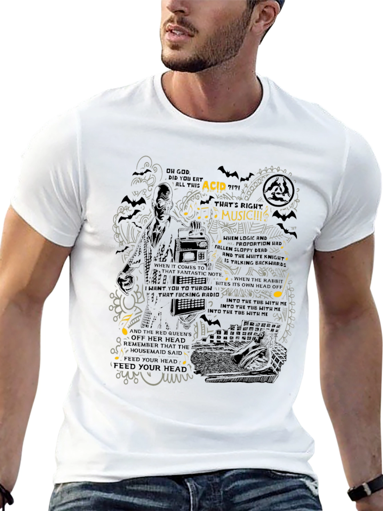 Acid Music Graphic Print T-Shirt