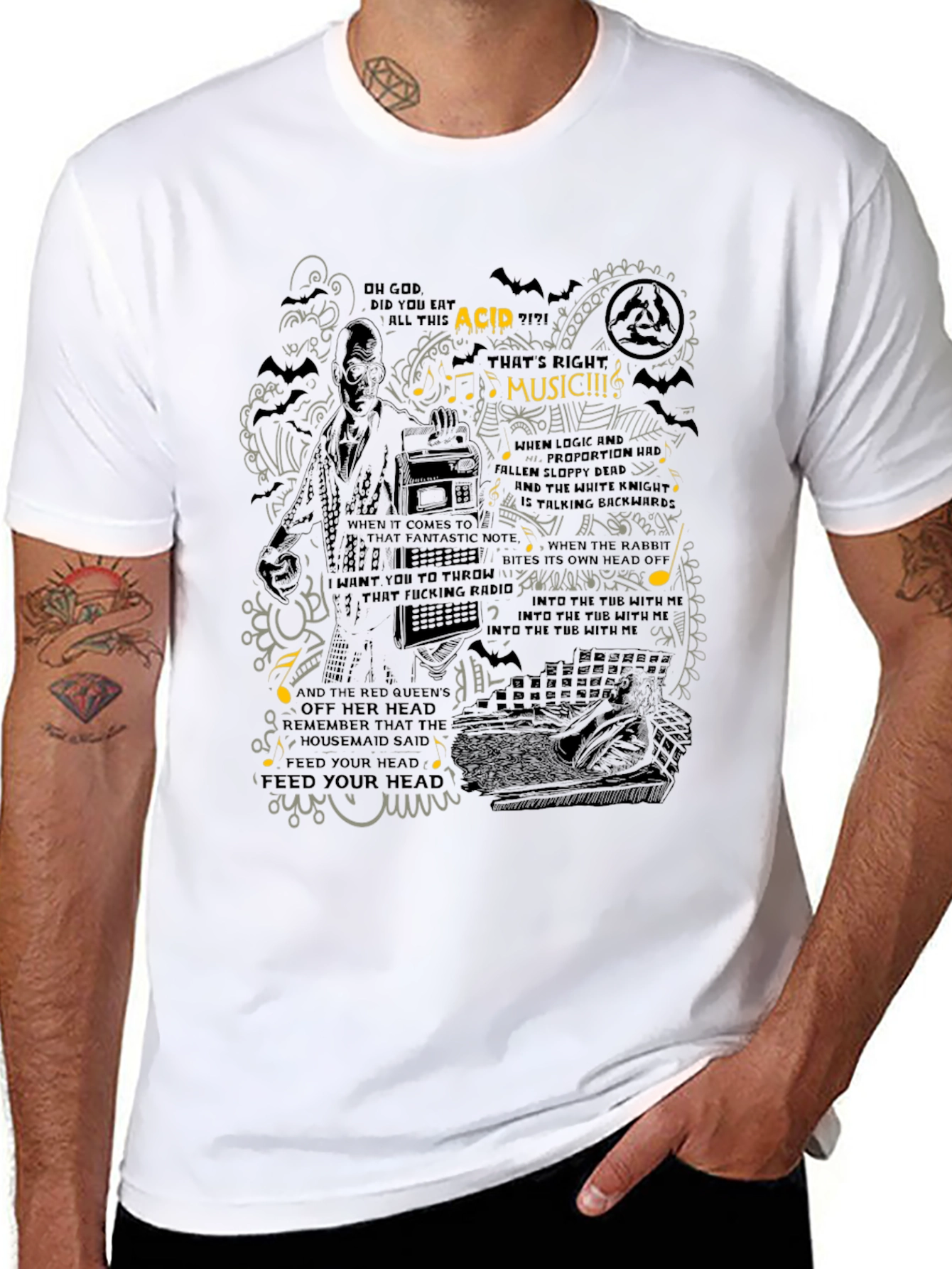 Acid Music Graphic Print T-Shirt
