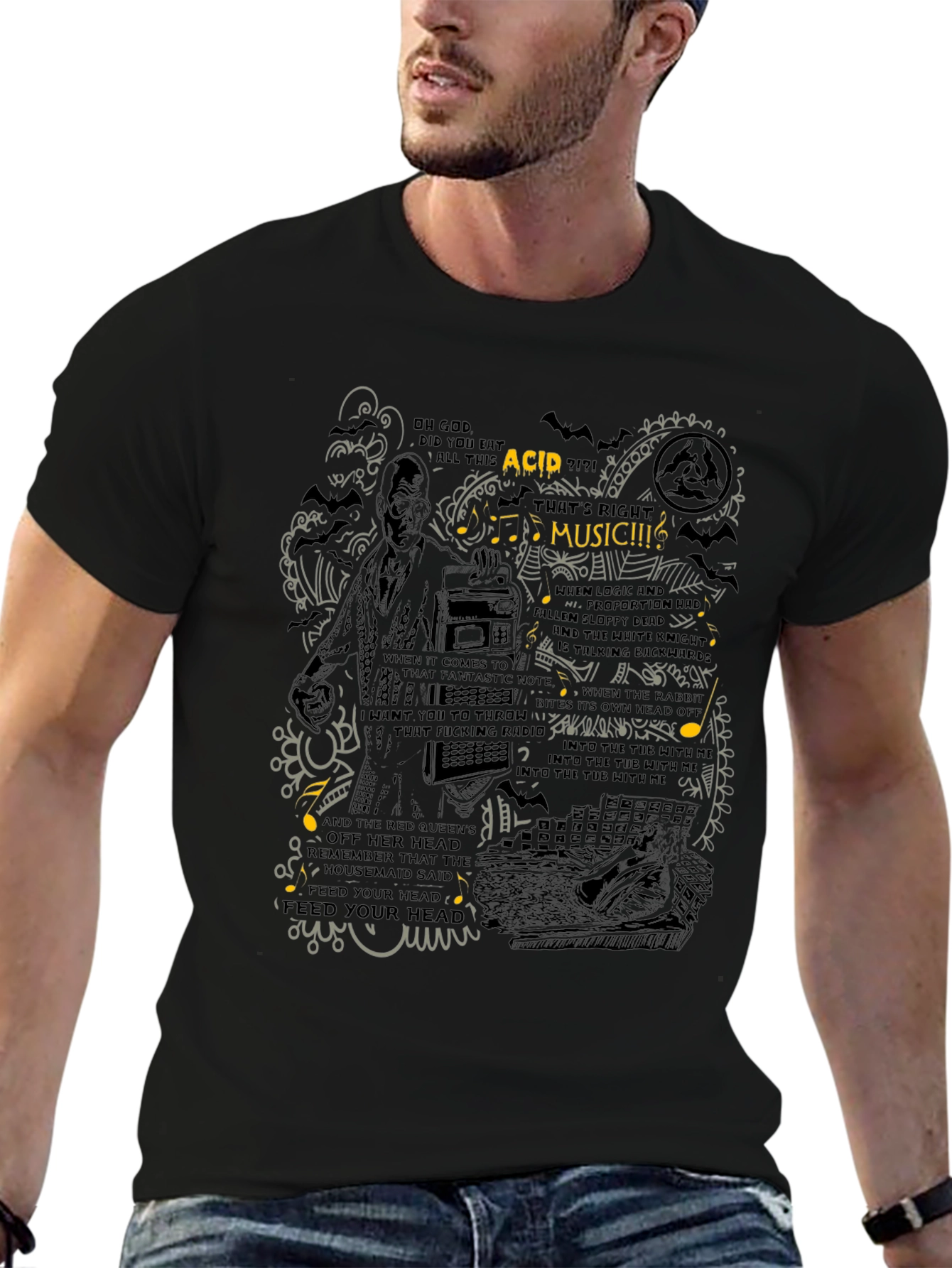 Acid Music Graphic Print T-Shirt