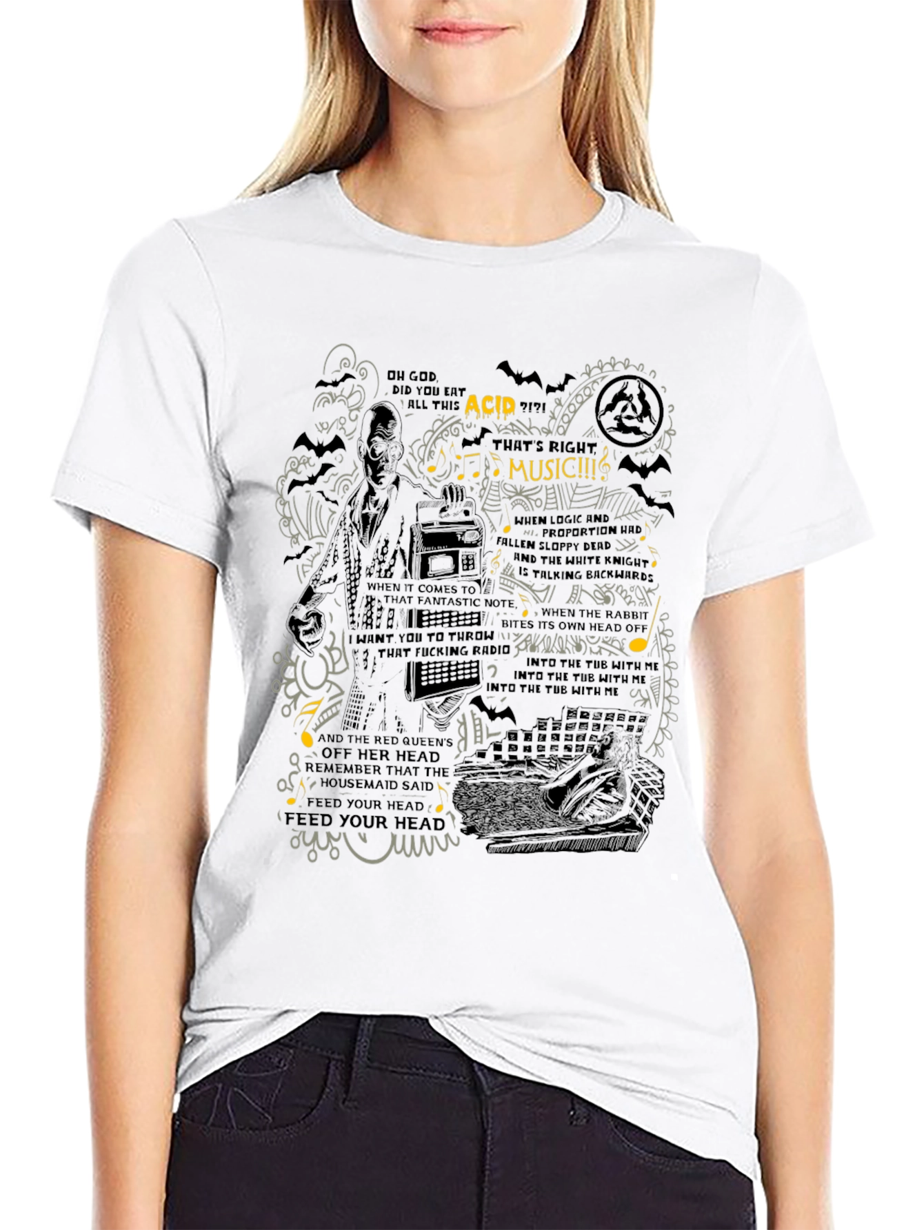Acid Music Graphic Print T-Shirt